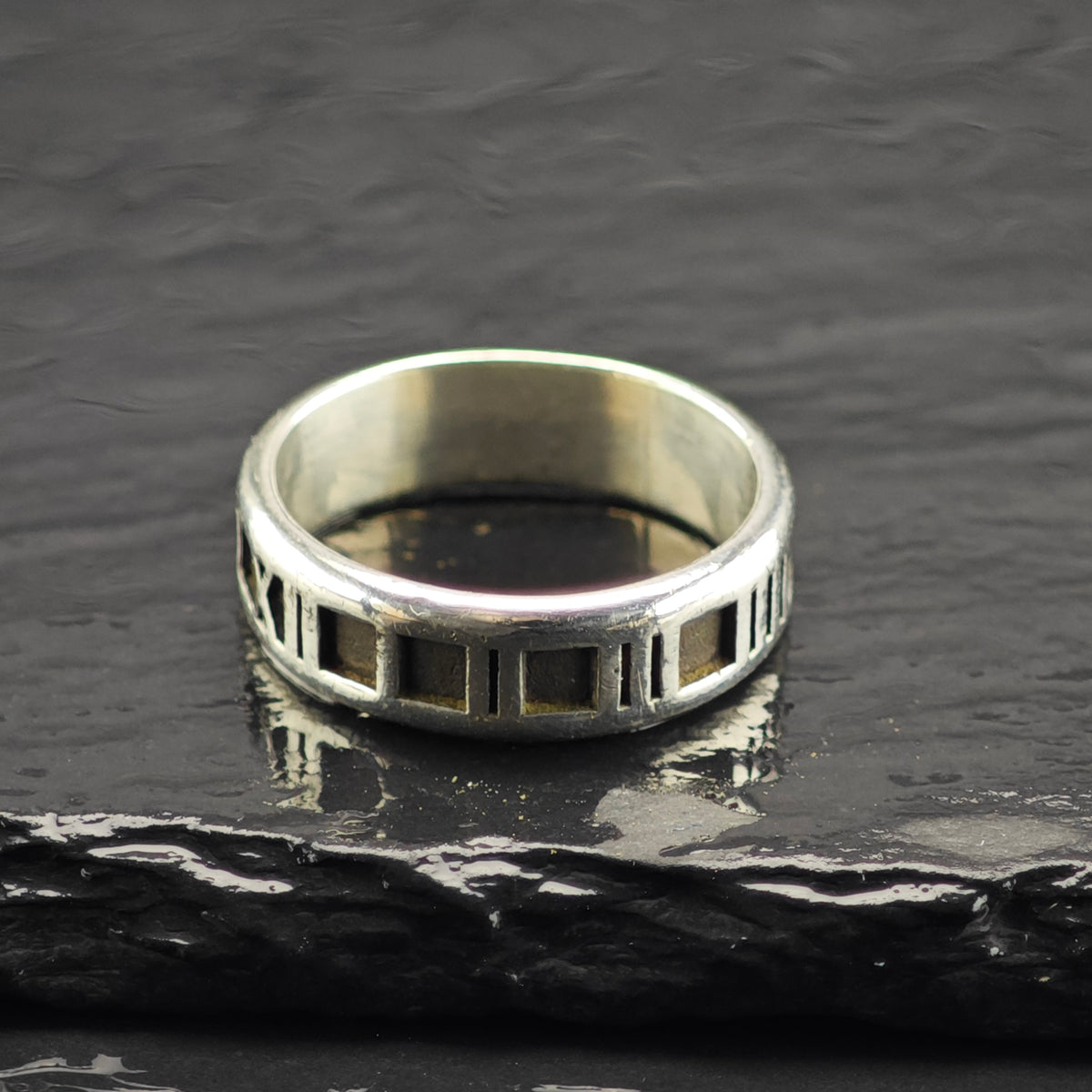 1995 Tiffany & Co. Italian Atlas Sterling Silver Ring Sz 9 R6857