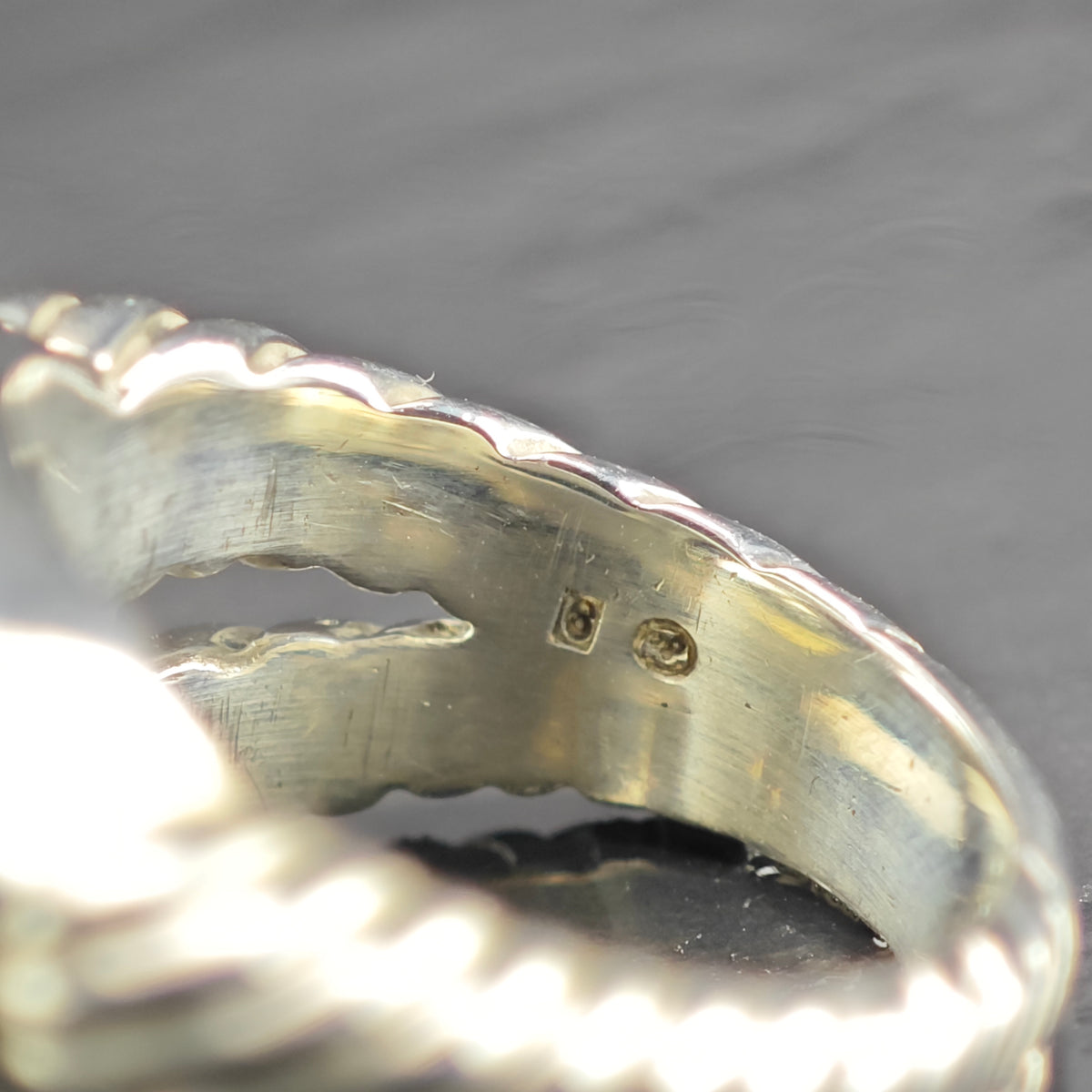 Vintage David Yurman 14mm Smoky Quartz Large Albion Diamond 14k Sterling Silver Ring Sz 7 R6861