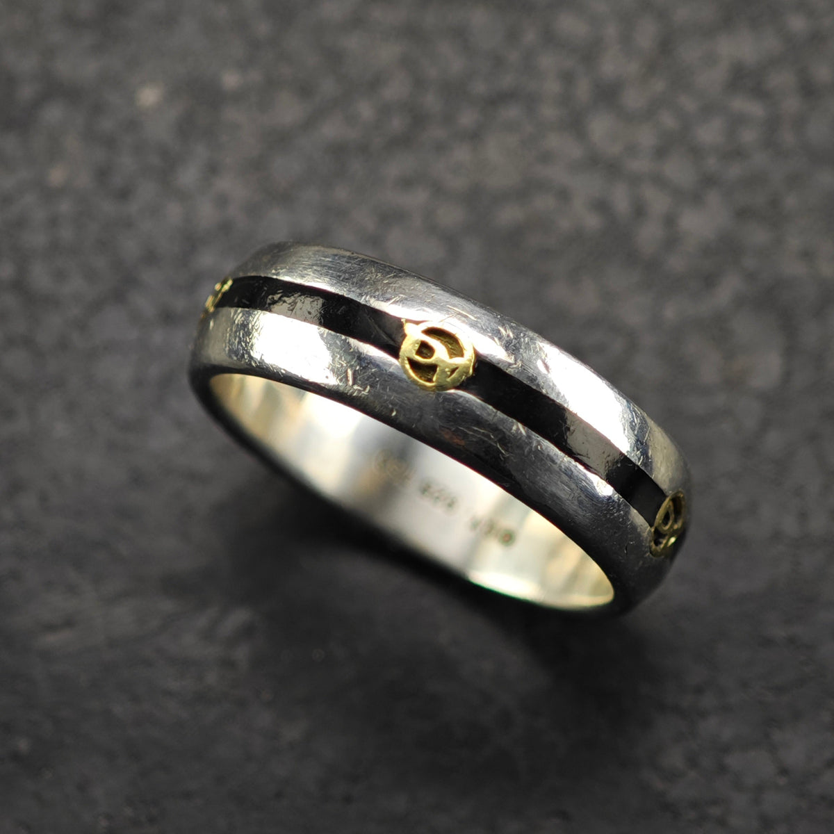 AS IS Vintage David Yurman 14k Inlay Sterling Silver Ring Sz 9 3/4 R6856