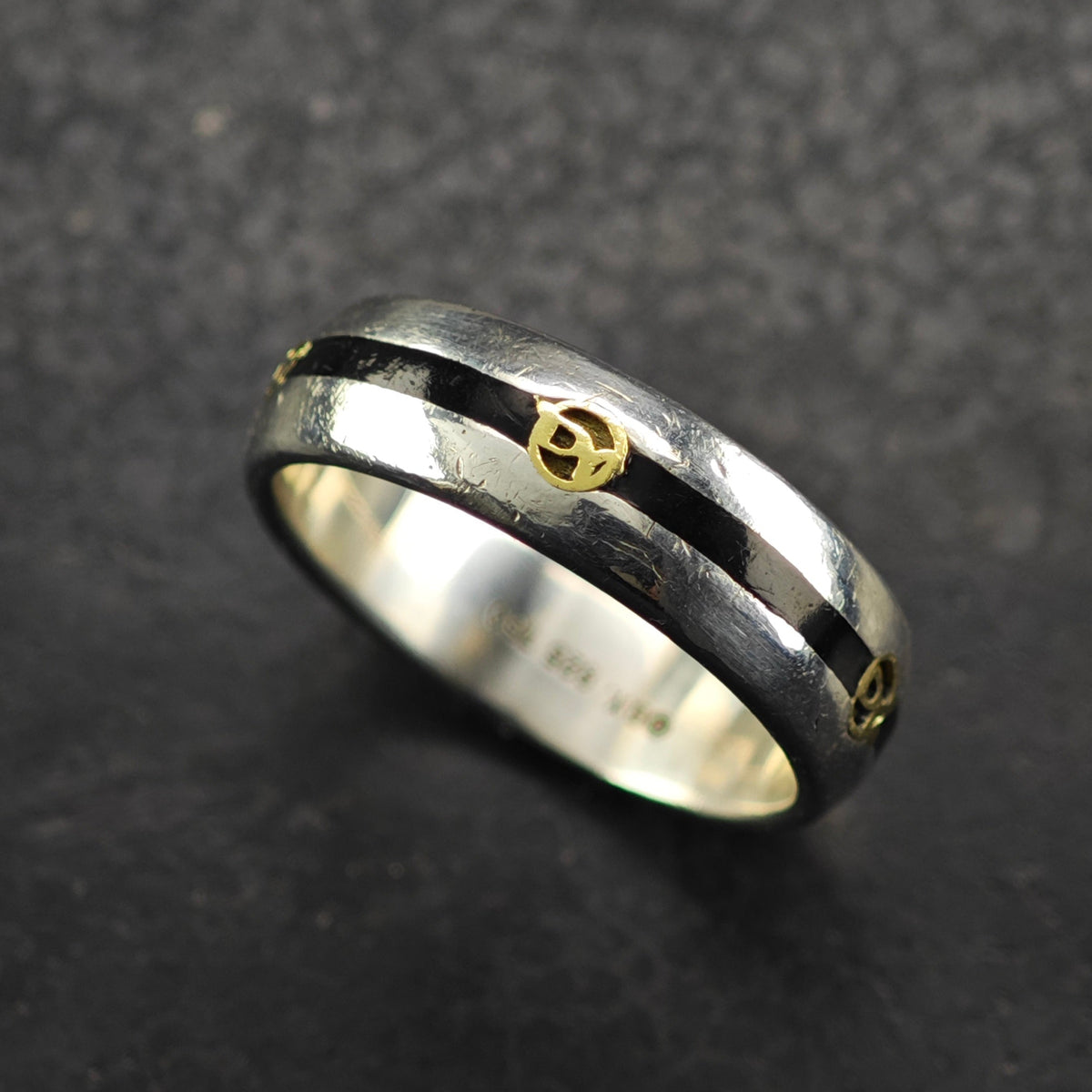 AS IS Vintage David Yurman 14k Inlay Sterling Silver Ring Sz 9 3/4 R6856