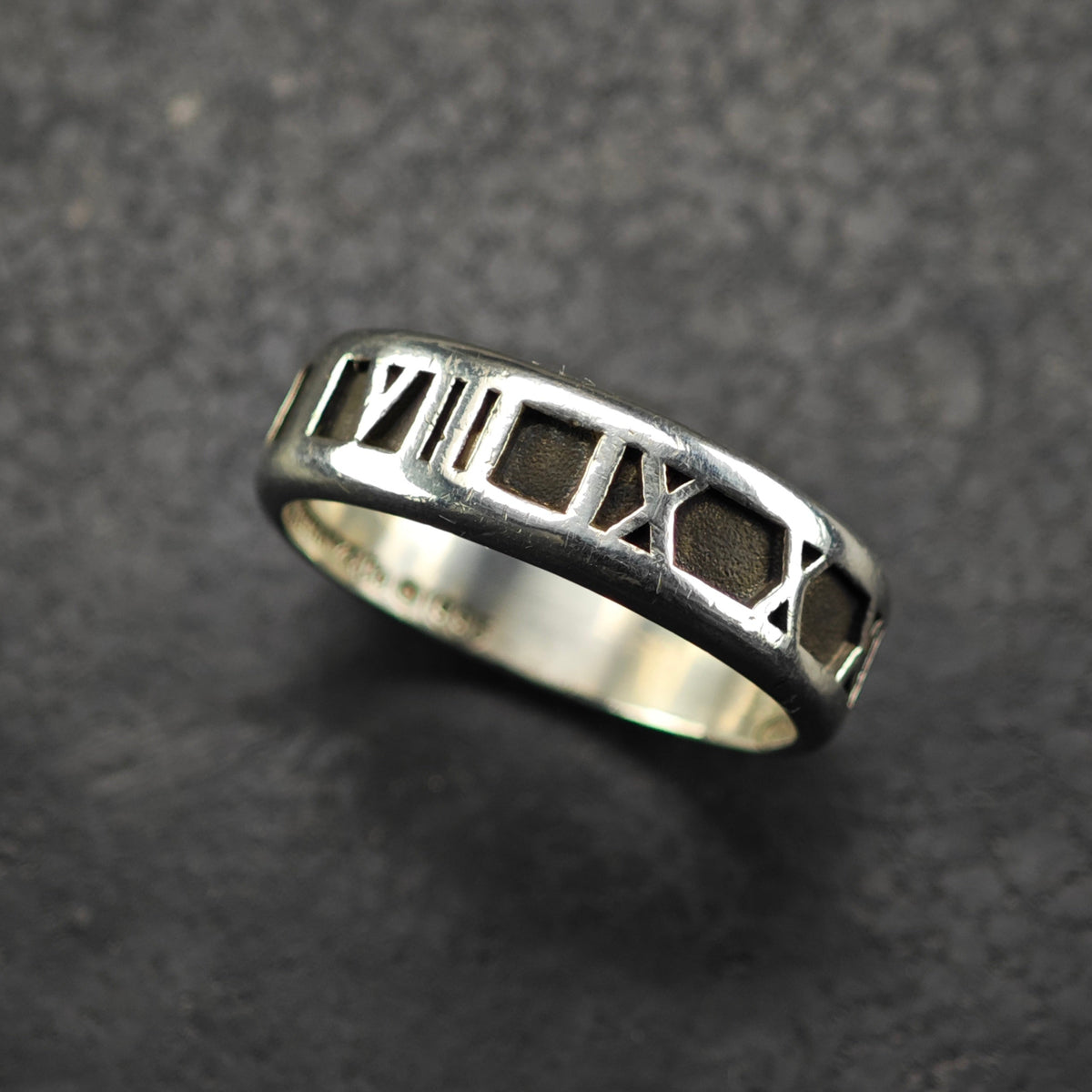 1995 Tiffany & Co. Italian Atlas Sterling Silver Ring Sz 9 R6857