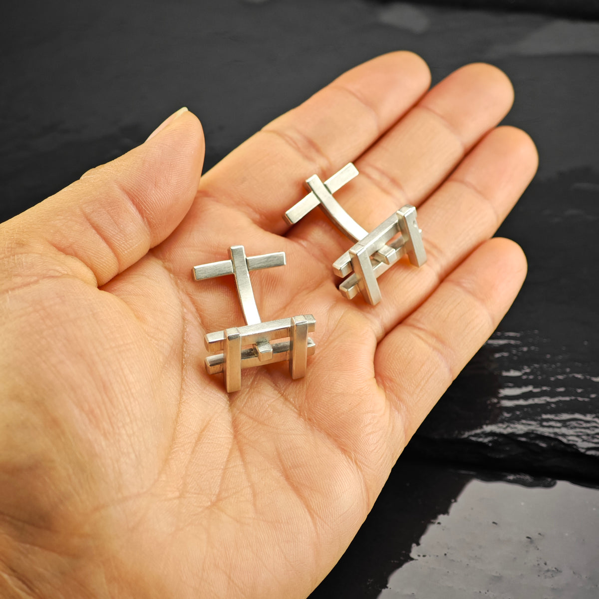 Vintage Tiffany & Co. Axis Cufflinks By Frank Gehry, Sterling Silver MISC0432