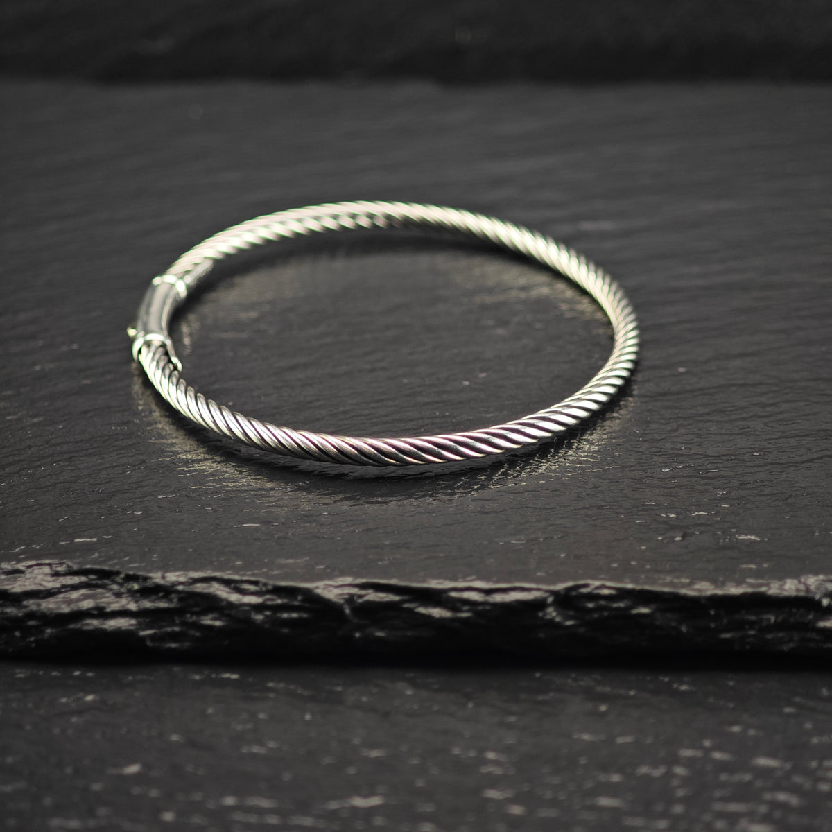 Vintage David Yurman Tension Cable Bangle Sterling Silver Sz 6 1/2" BR3194