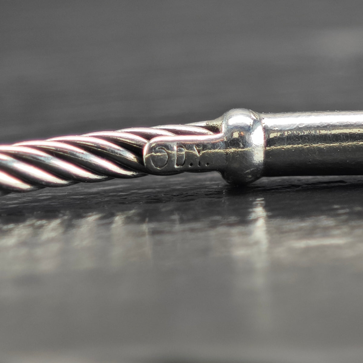 Vintage David Yurman Tension Cable Bangle Sterling Silver Sz 6 1/2" BR3194