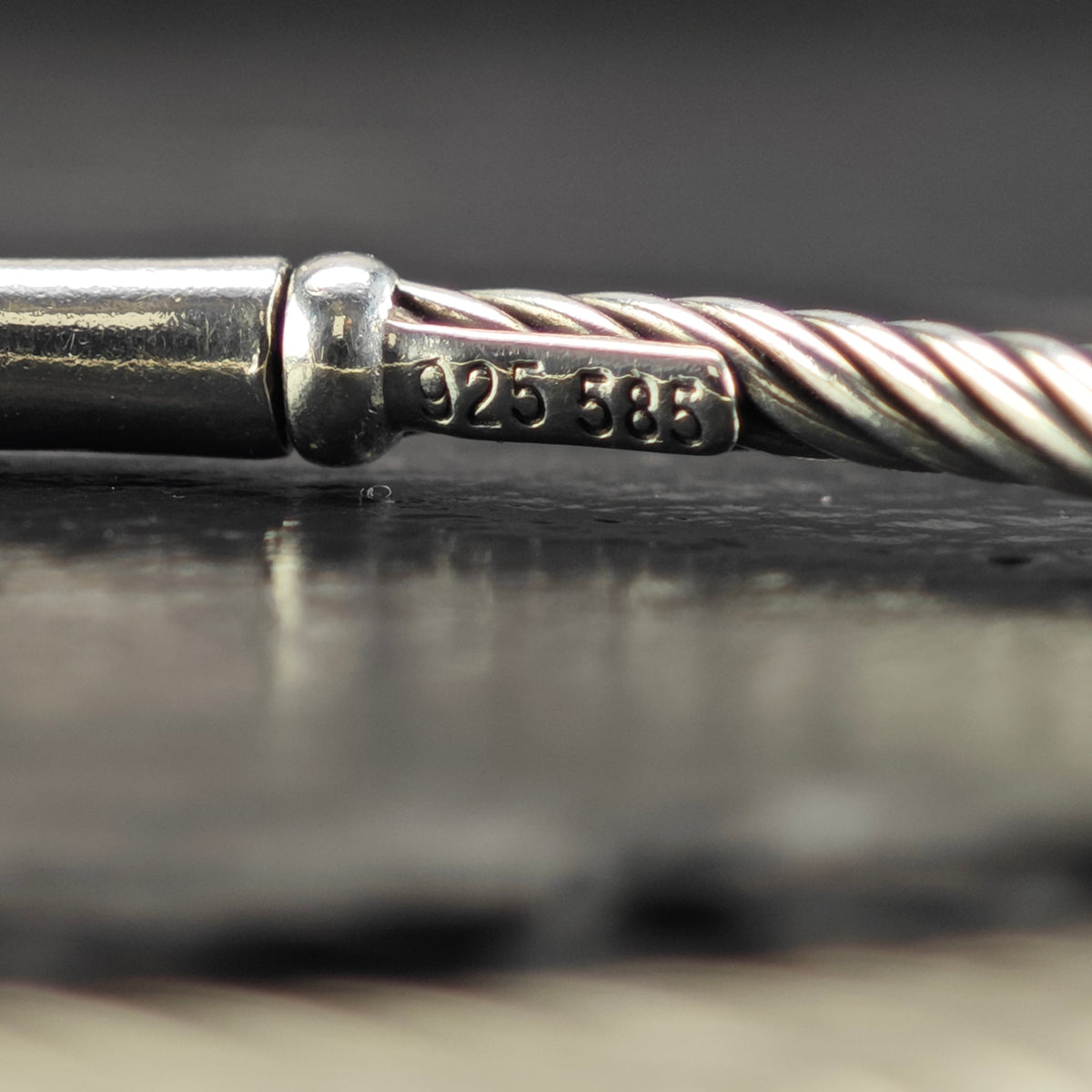Vintage David Yurman Tension Cable Bangle Sterling Silver Sz 6 1/2" BR3194