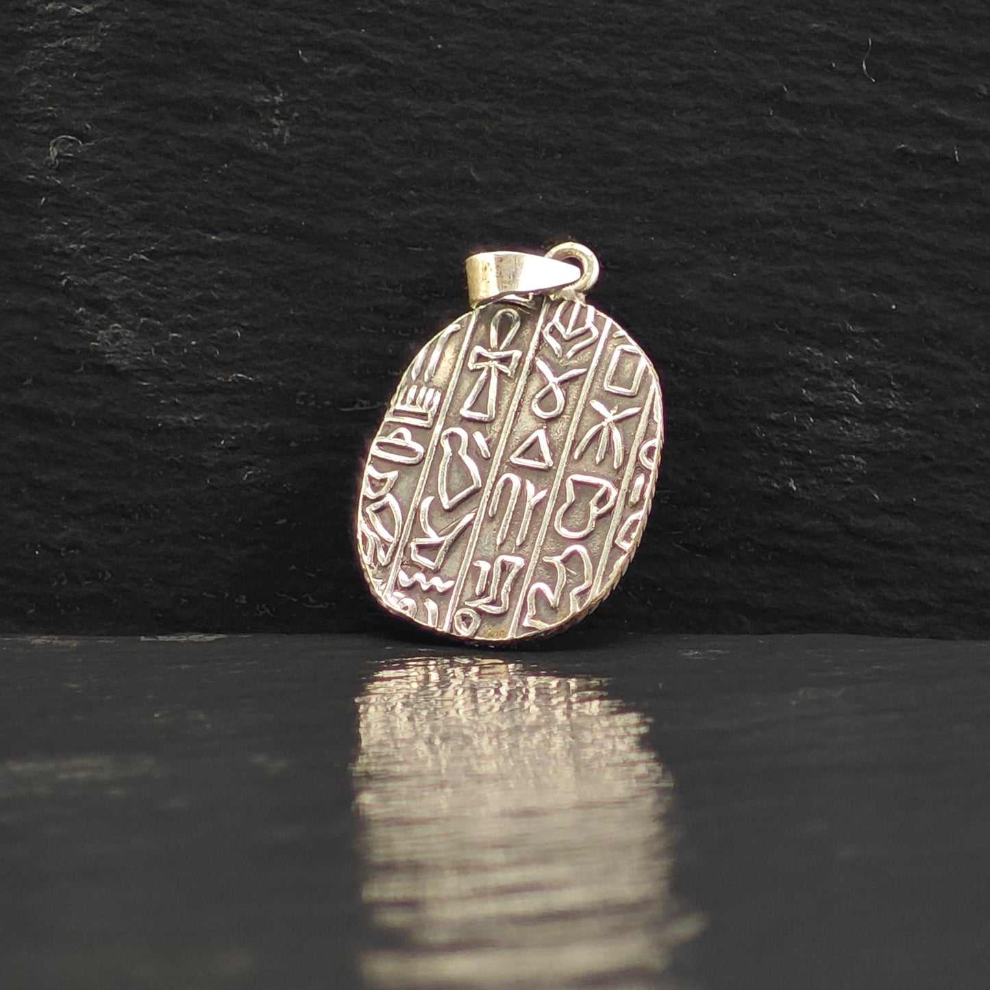 Egyptian Scarab Pendant Sterling Silver