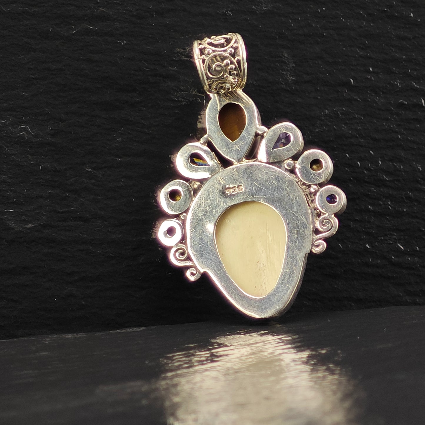 Bali Goddess, Amethyst, Topaz Pendant Sterling Silver