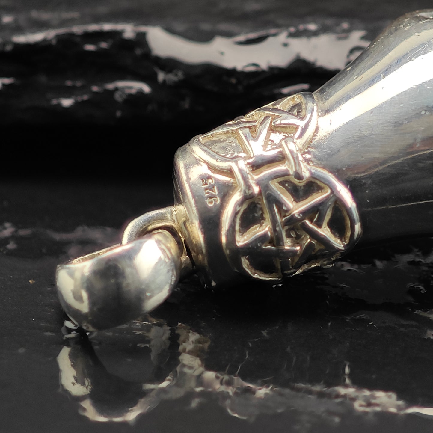 Hand Garnet Pendant Sterling Silver