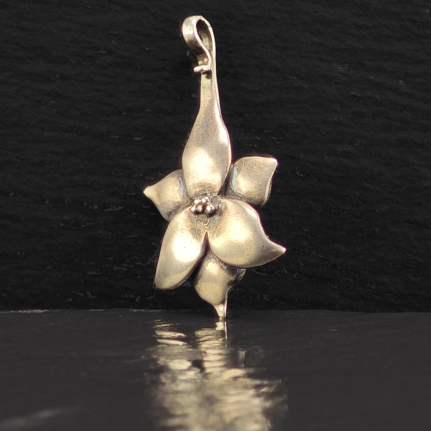 Vintage Artist Floral Pendant Sterling Silver