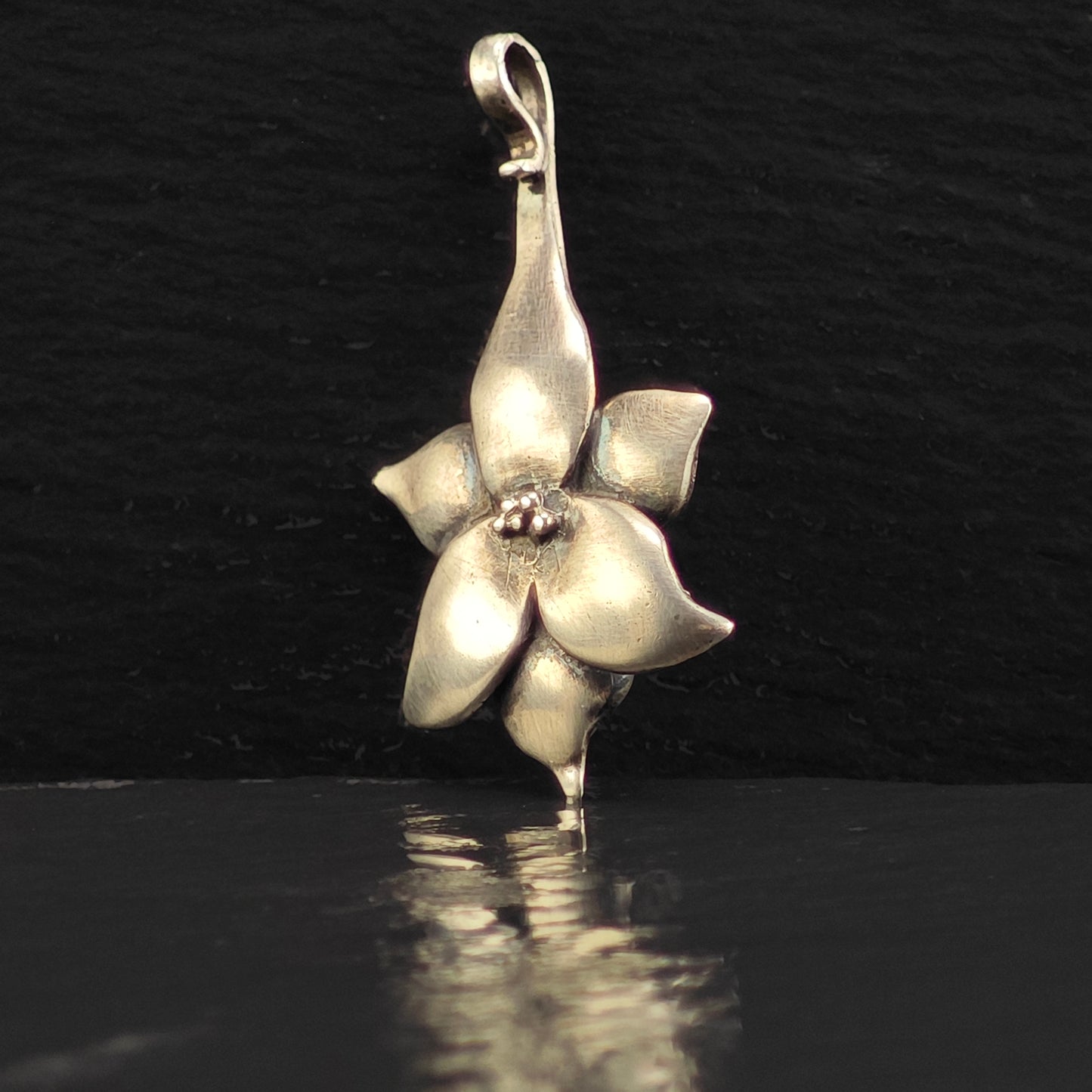 Vintage Artist Floral Pendant Sterling Silver
