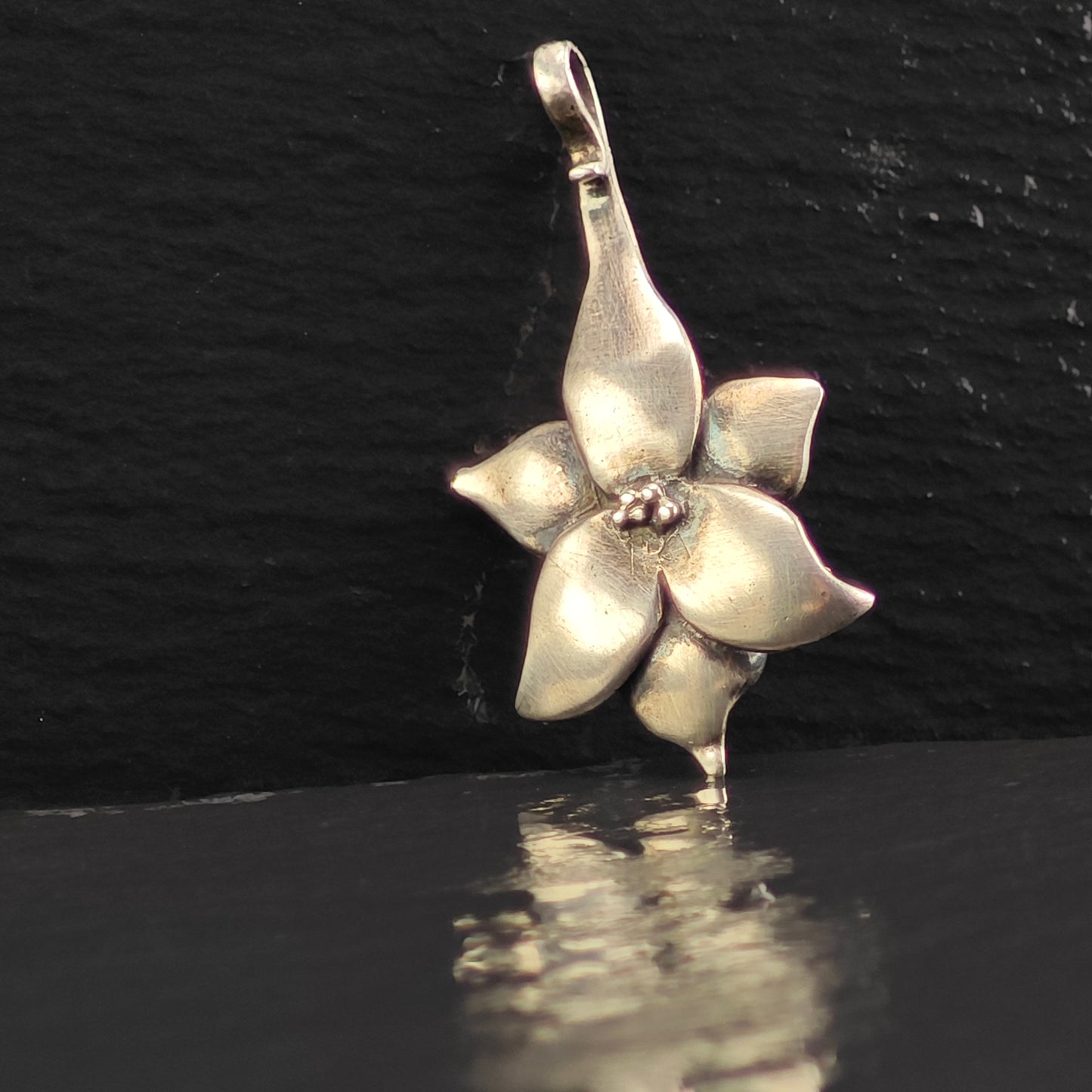 Vintage Artist Floral Pendant Sterling Silver