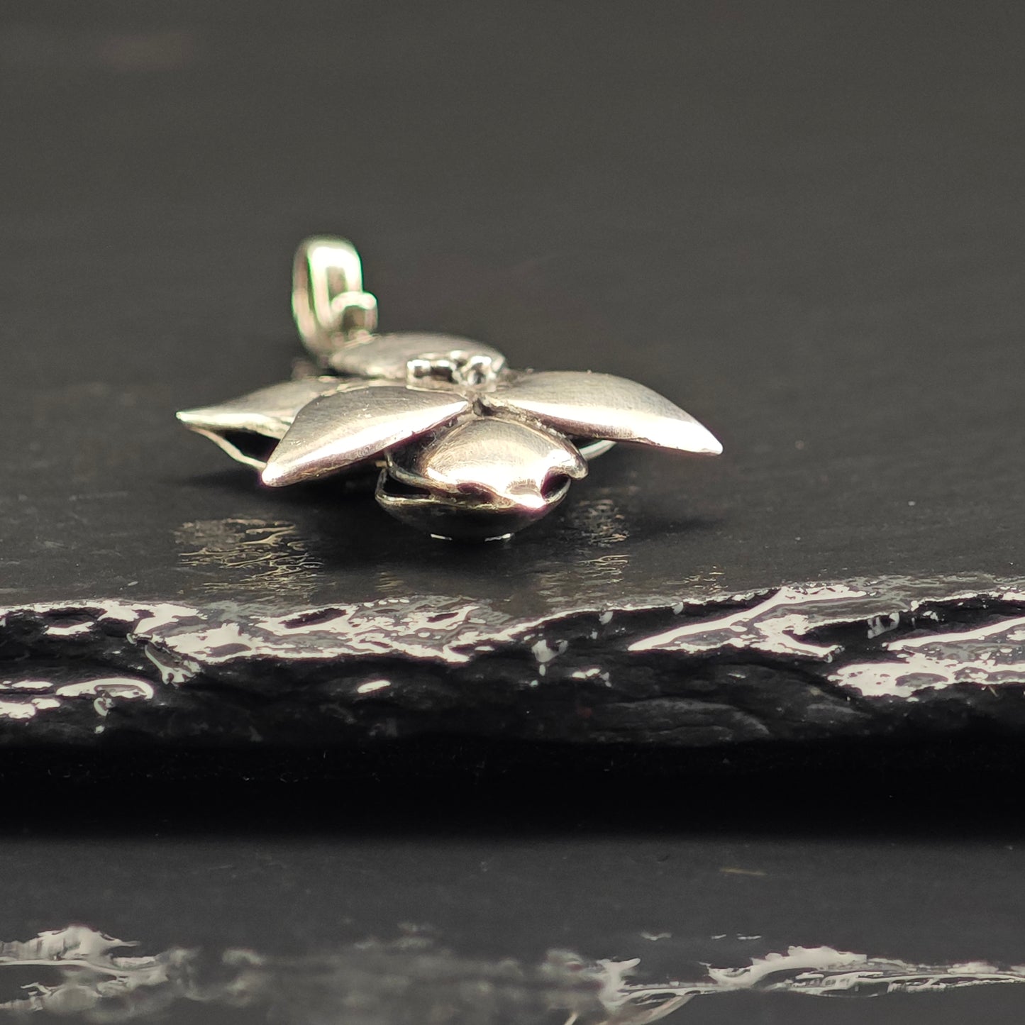 Vintage Artist Floral Pendant Sterling Silver