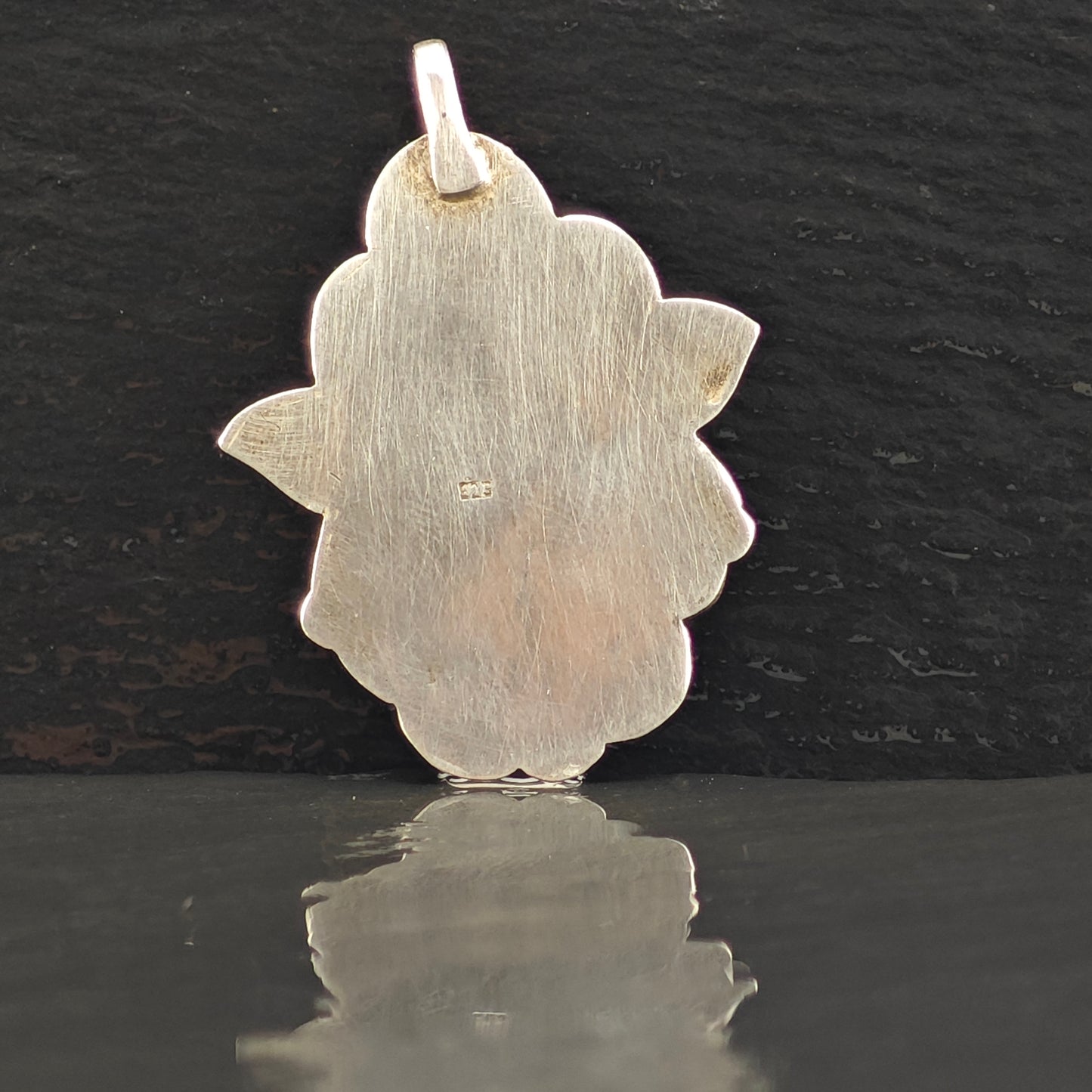 Amethyst Cabochon Floral Pendant Sterling Silver