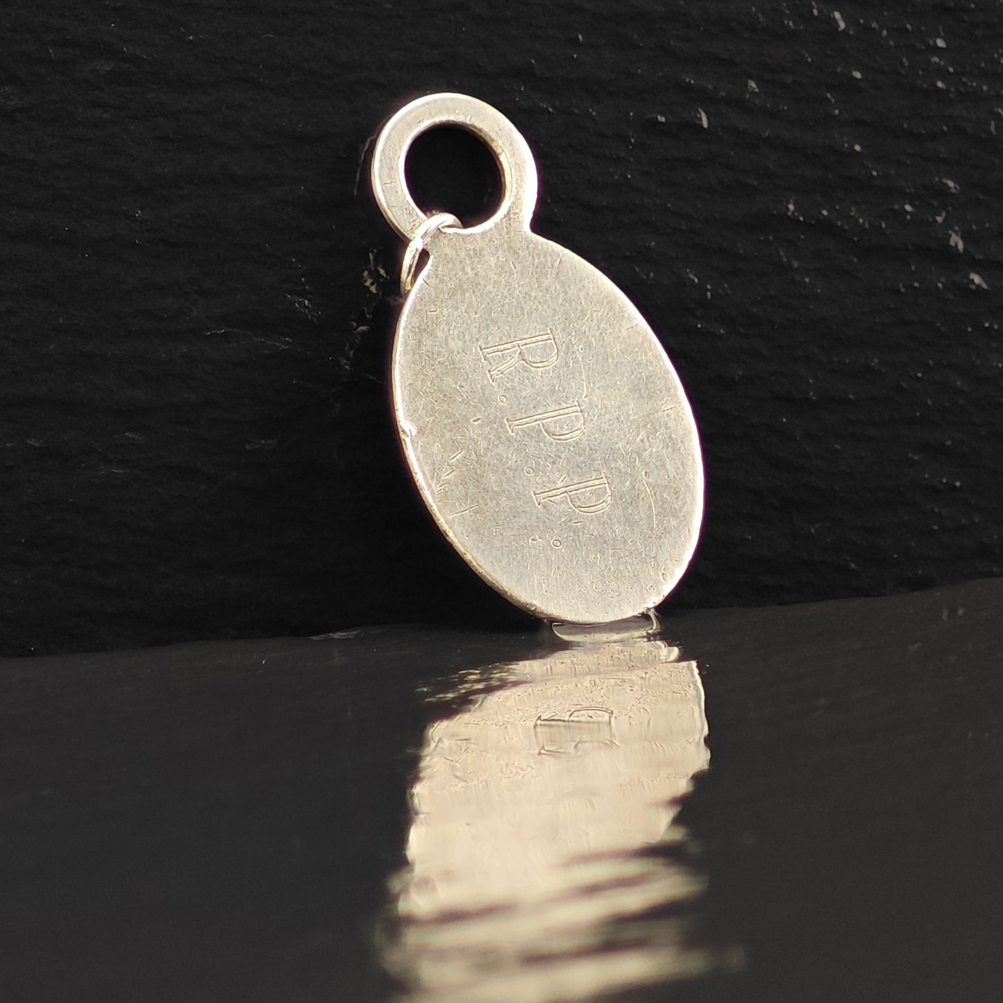 Antique Thomae Co. For Cartier Tag Pendant, Initialed R.P.P. Sterling Silver