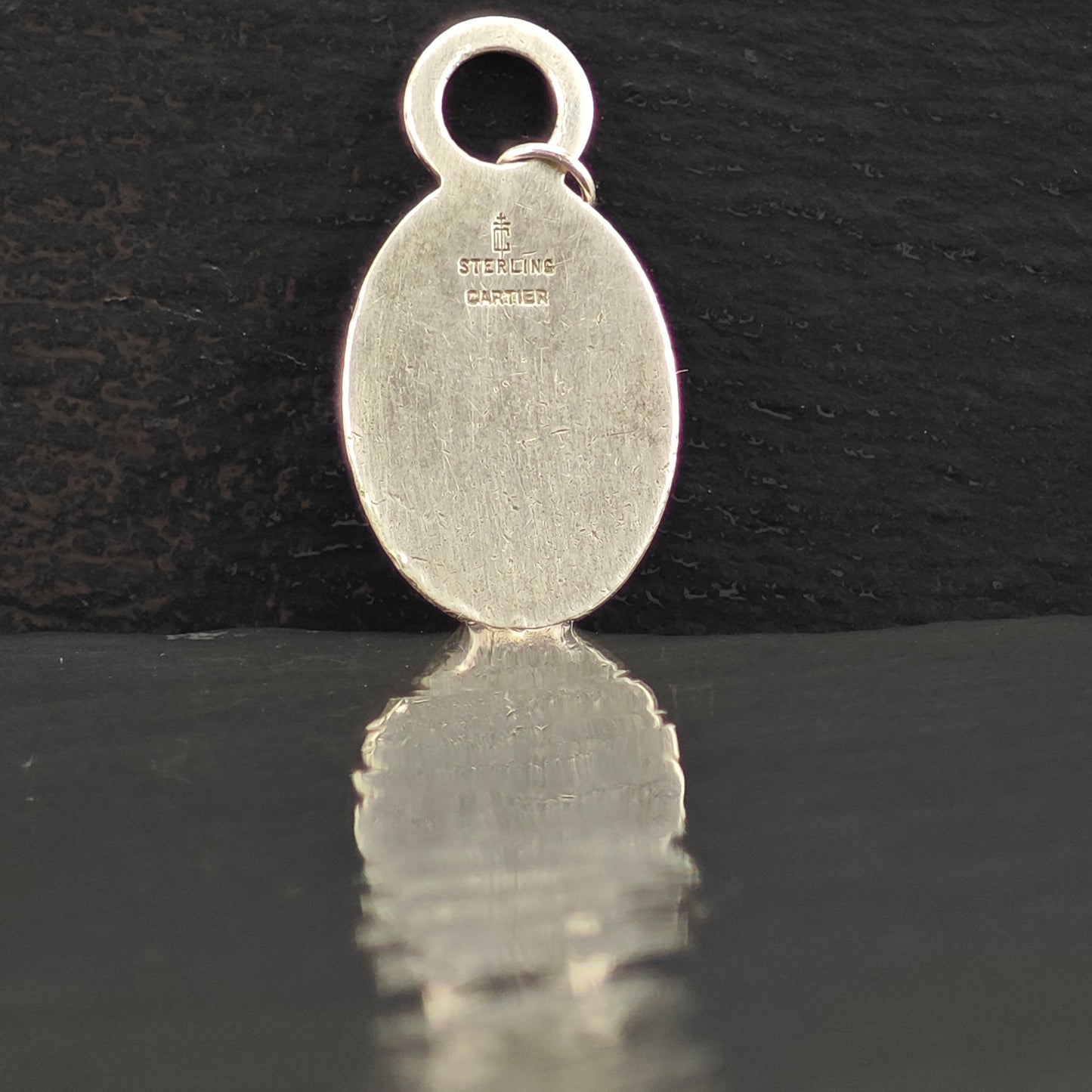 Antique Thomae Co. For Cartier Tag Pendant, Initialed R.P.P. Sterling Silver