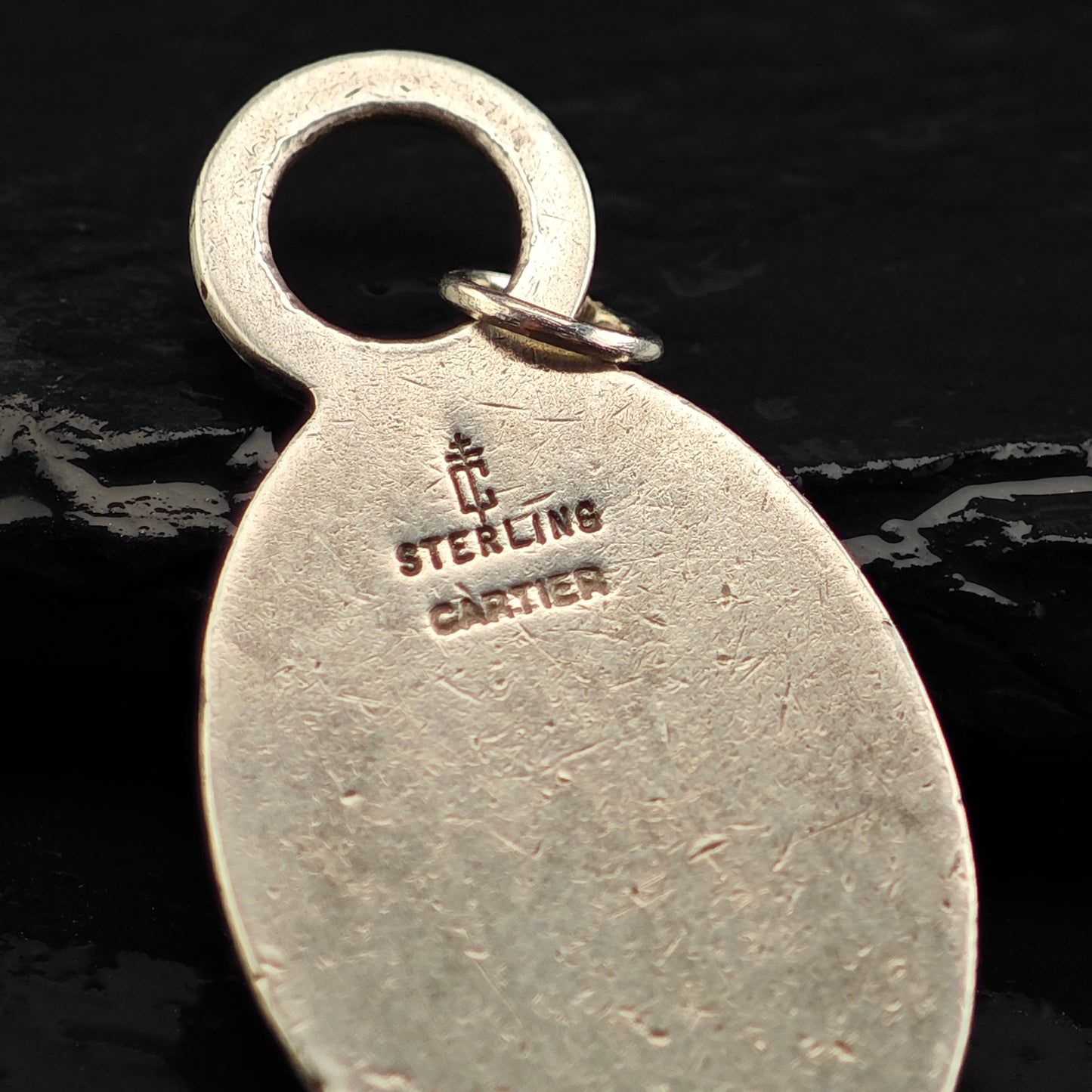 Antique Thomae Co. For Cartier Tag Pendant, Initialed R.P.P. Sterling Silver