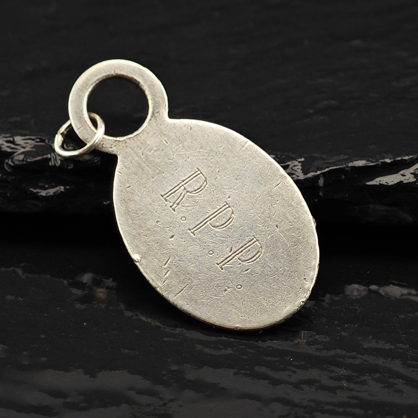 Antique Thomae Co. For Cartier Tag Pendant, Initialed R.P.P. Sterling Silver