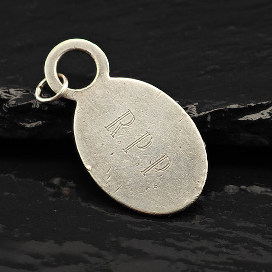 Antique Thomae Co. For Cartier Tag Pendant, Initialed R.P.P. Sterling Silver P2945