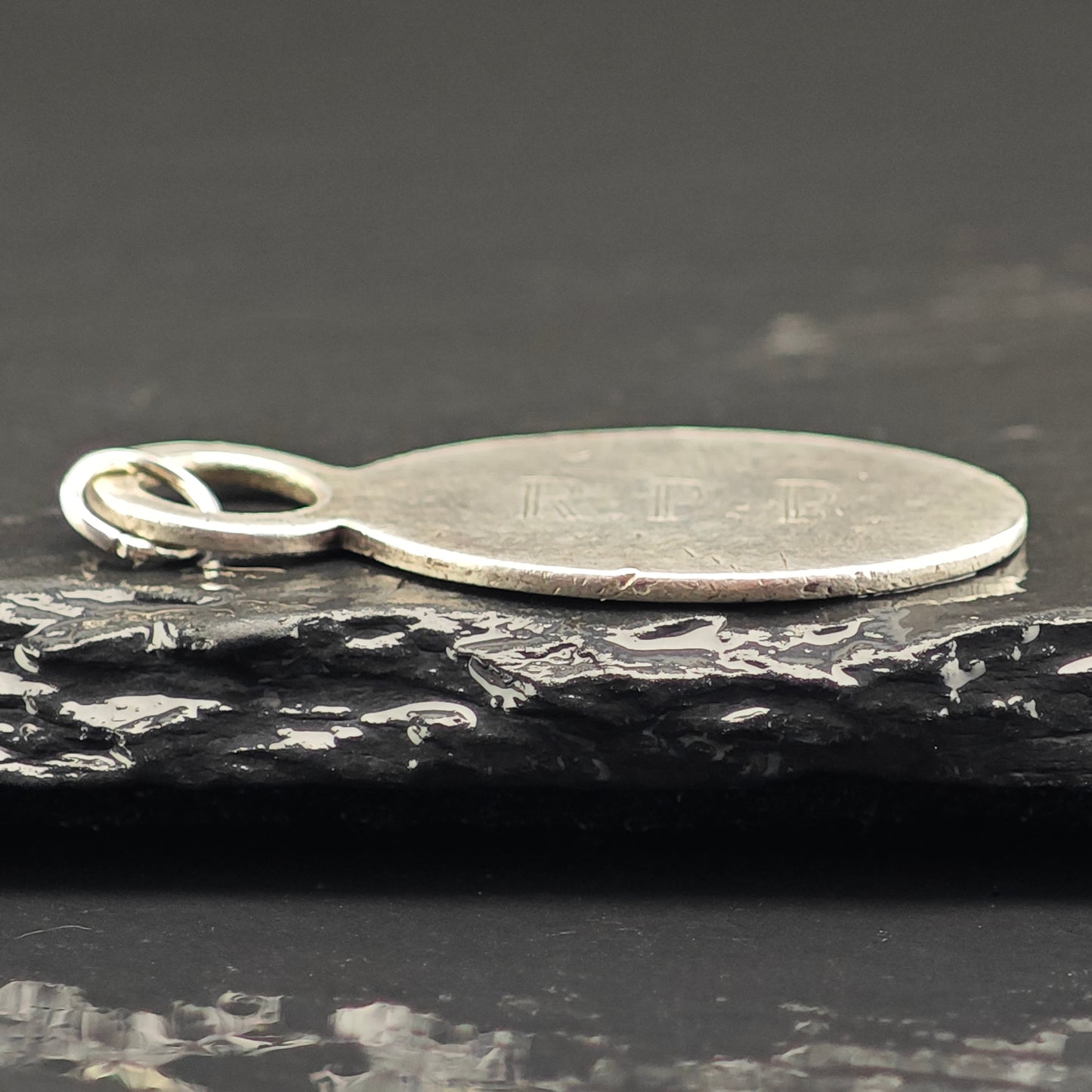 Antique Thomae Co. For Cartier Tag Pendant, Initialed R.P.P. Sterling Silver