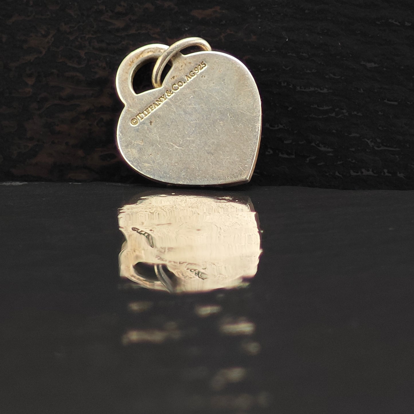 Tiffany & Co, Heart Tag Pendant, Initial H Sterling Silver