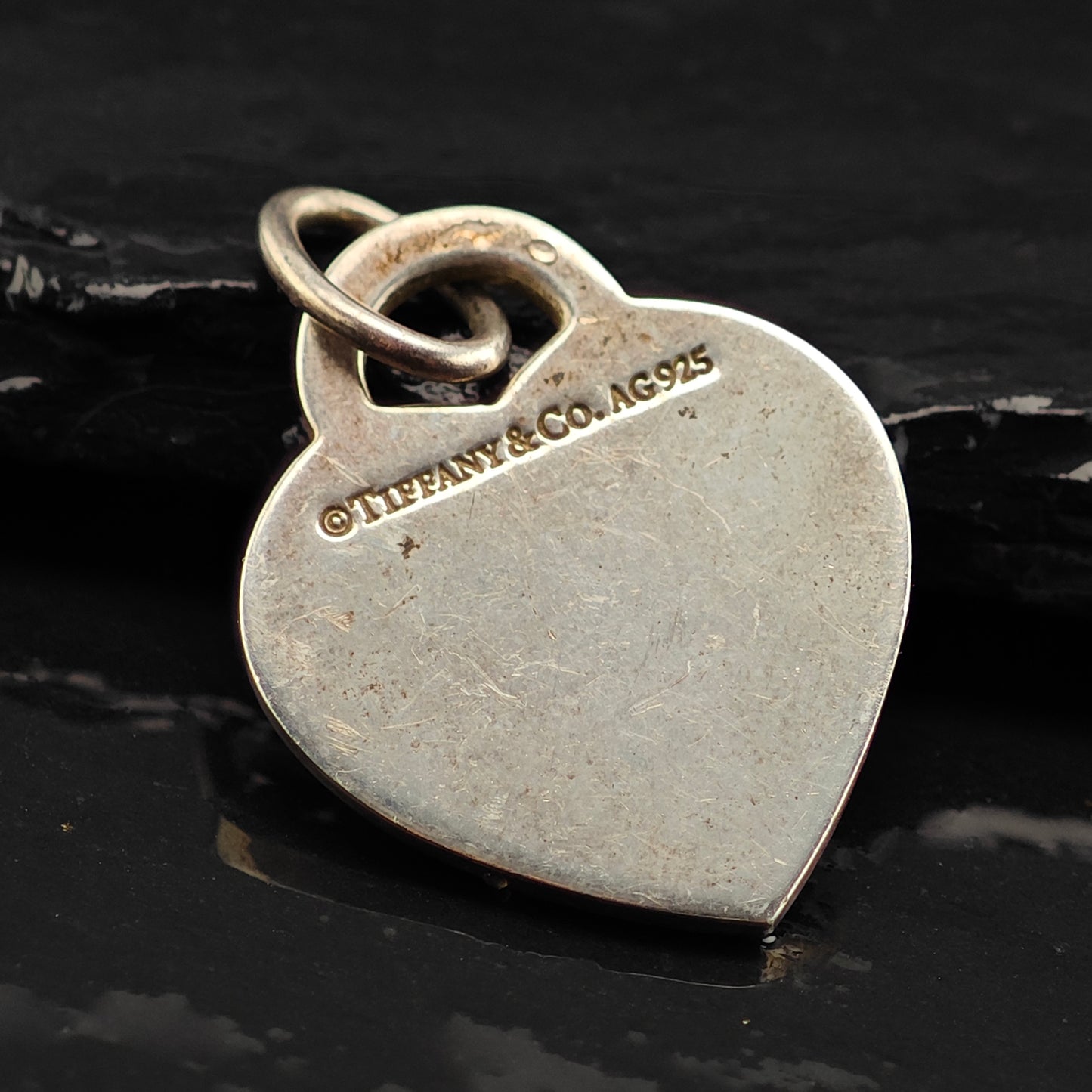 Tiffany & Co, Heart Tag Pendant, Initial H Sterling Silver