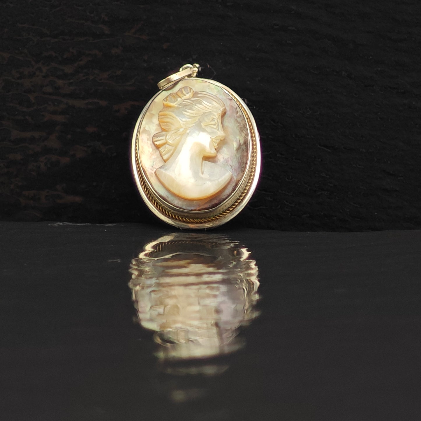 MOP Cameo Pendant Sterling Silver