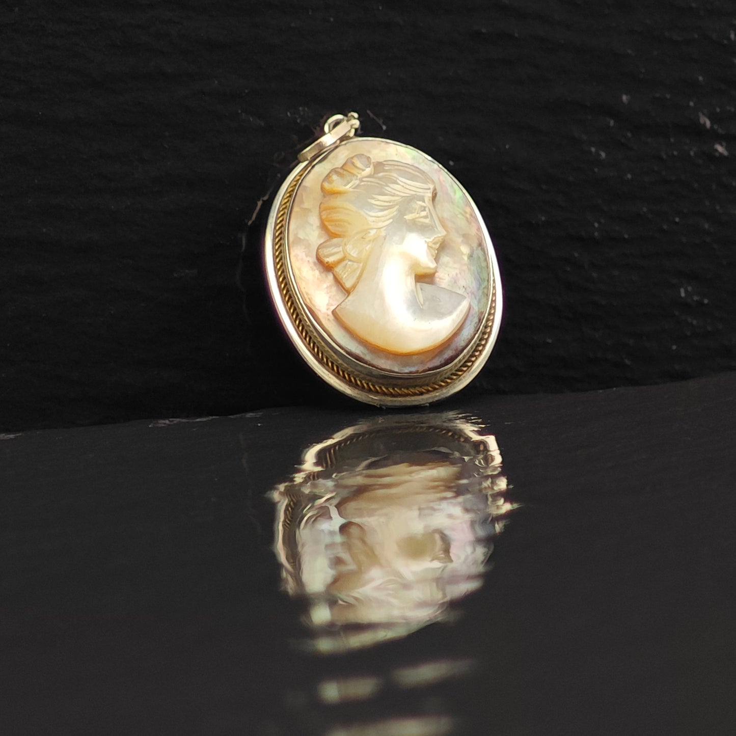 MOP Cameo Pendant Sterling Silver