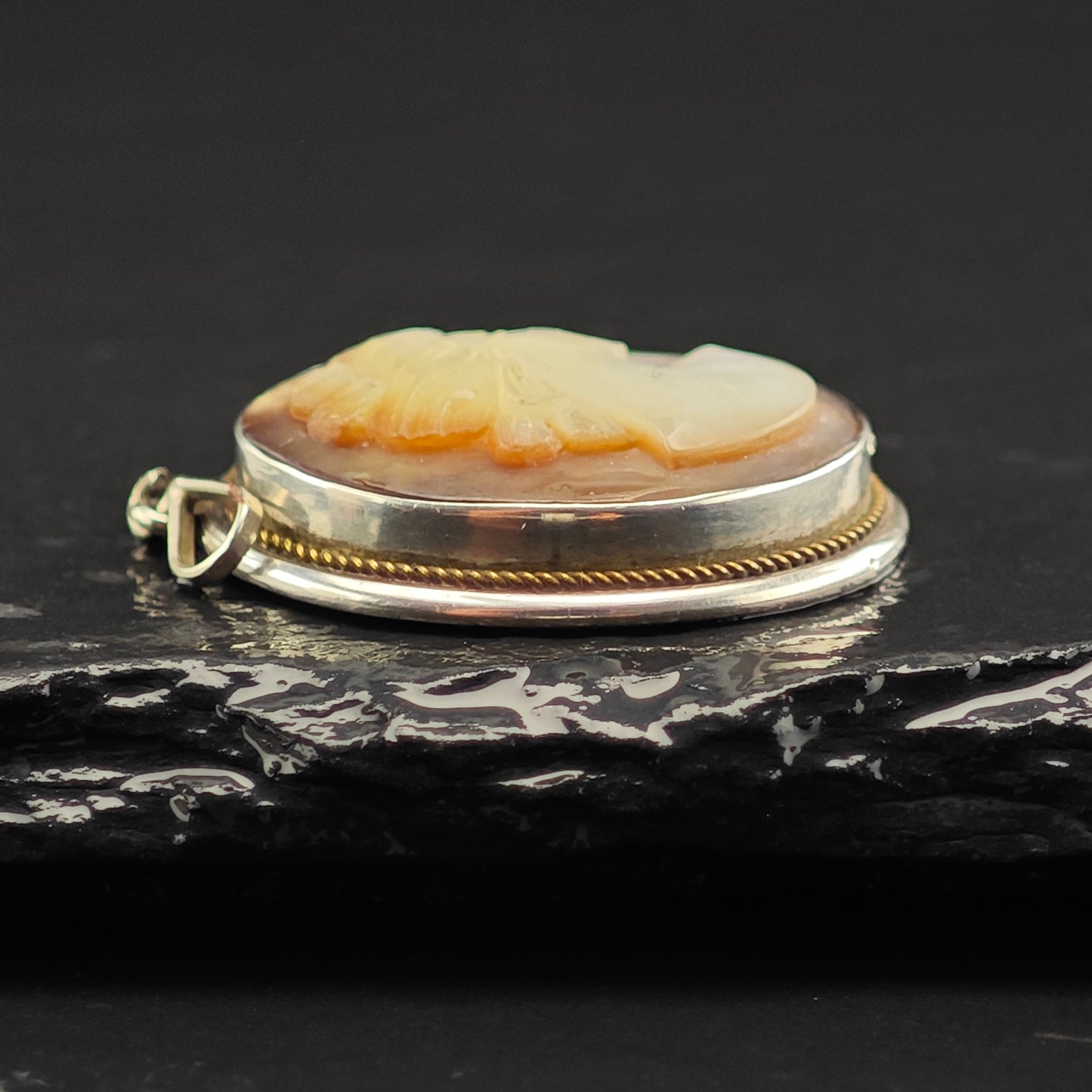 MOP Cameo Pendant Sterling Silver
