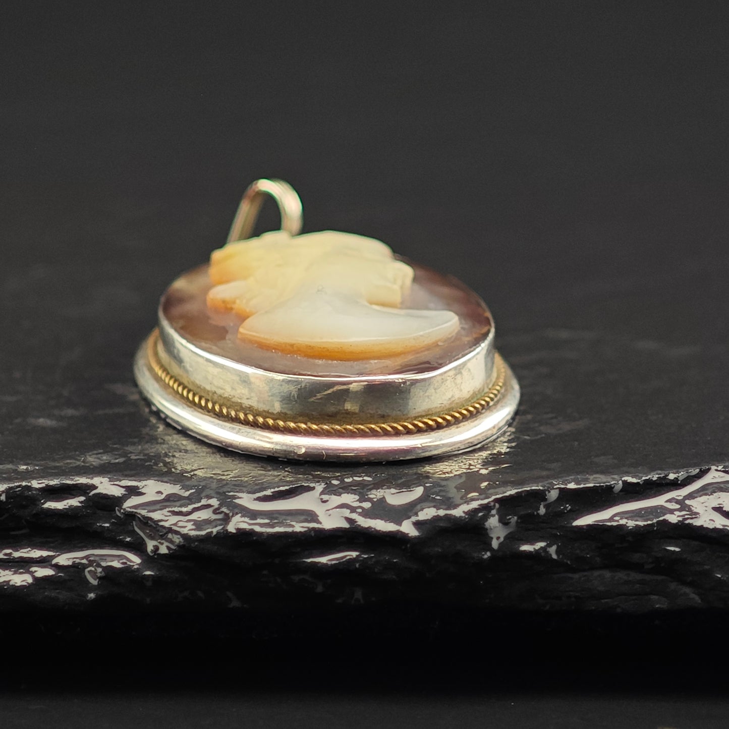 MOP Cameo Pendant Sterling Silver