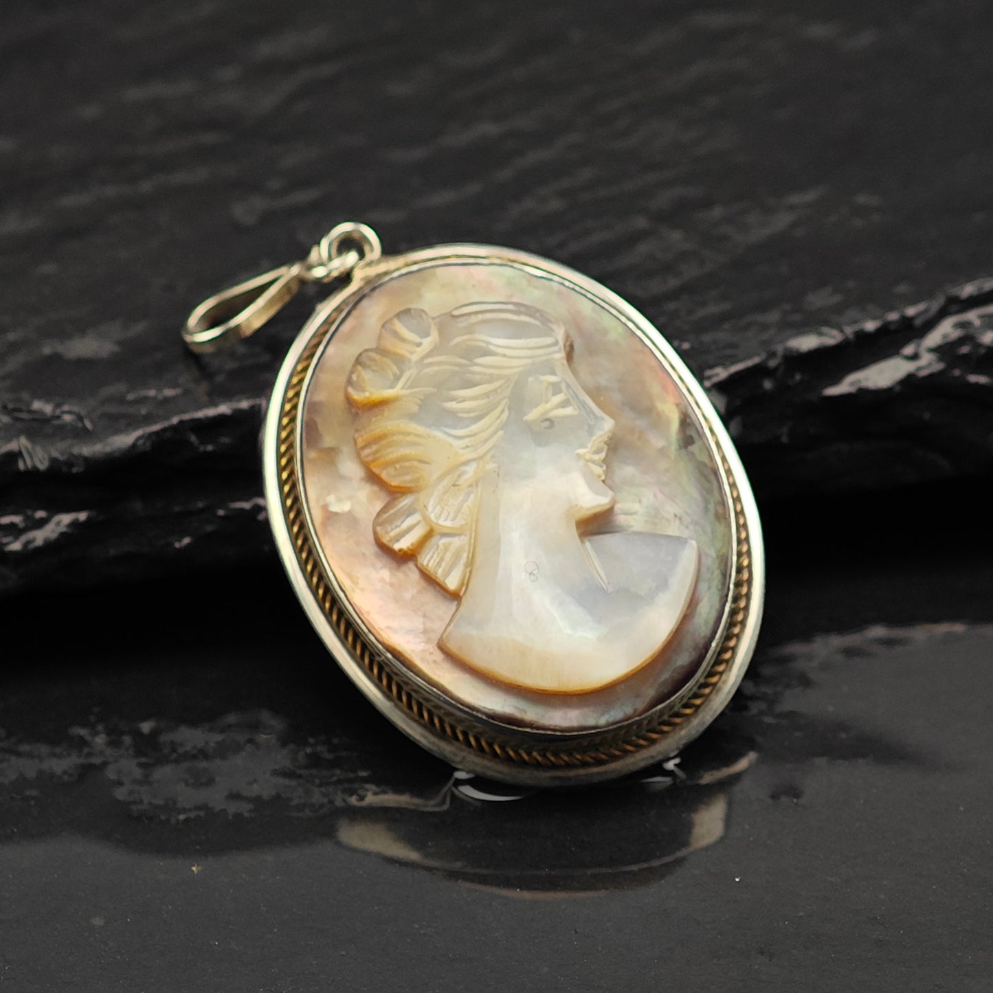 MOP Cameo Pendant Sterling Silver