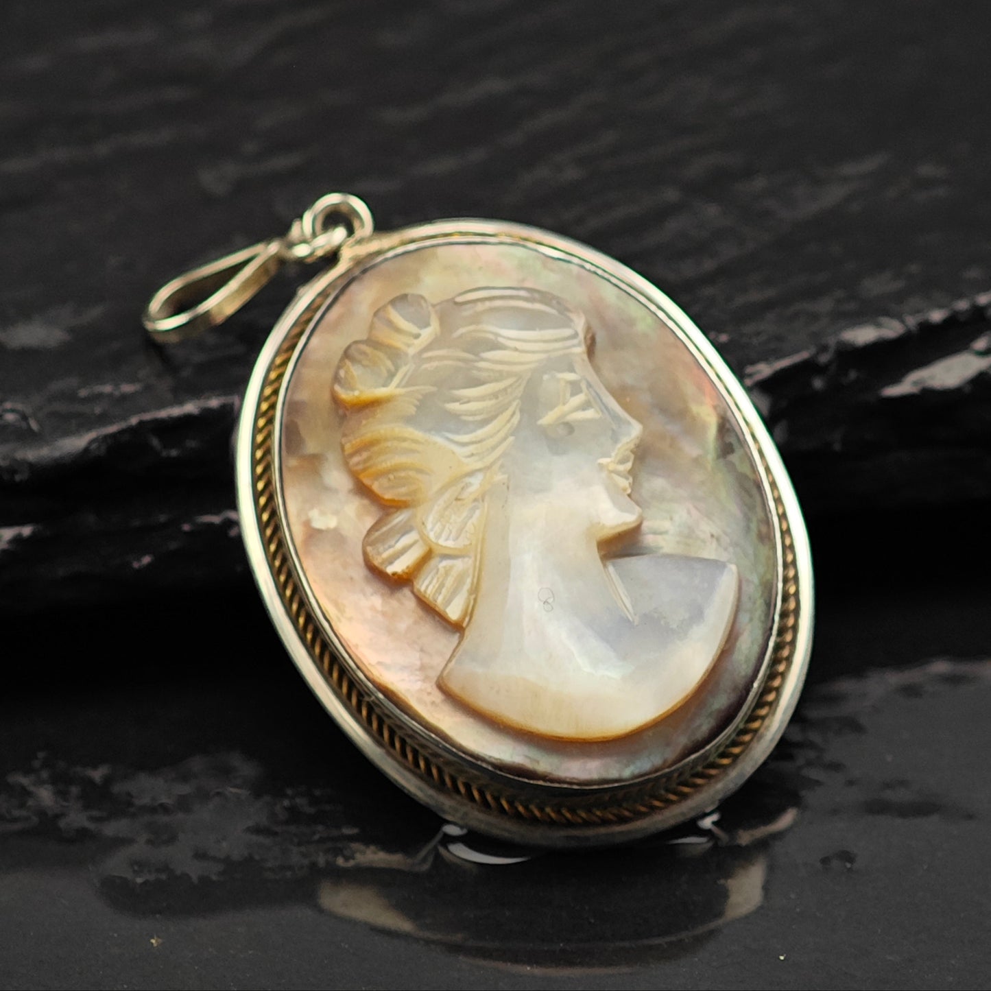 MOP Cameo Pendant Sterling Silver