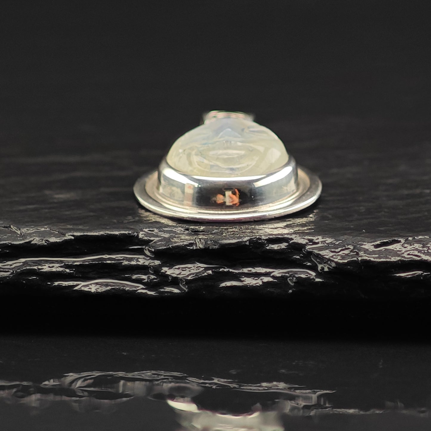 Carved Moonstone Face Pendant Sterling Silver Moon Diva