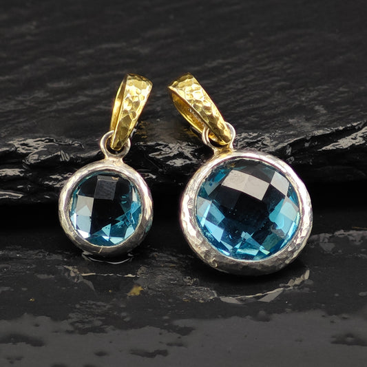 Choice of Topaz Pendant Gold Tone Accent Sterling Silver