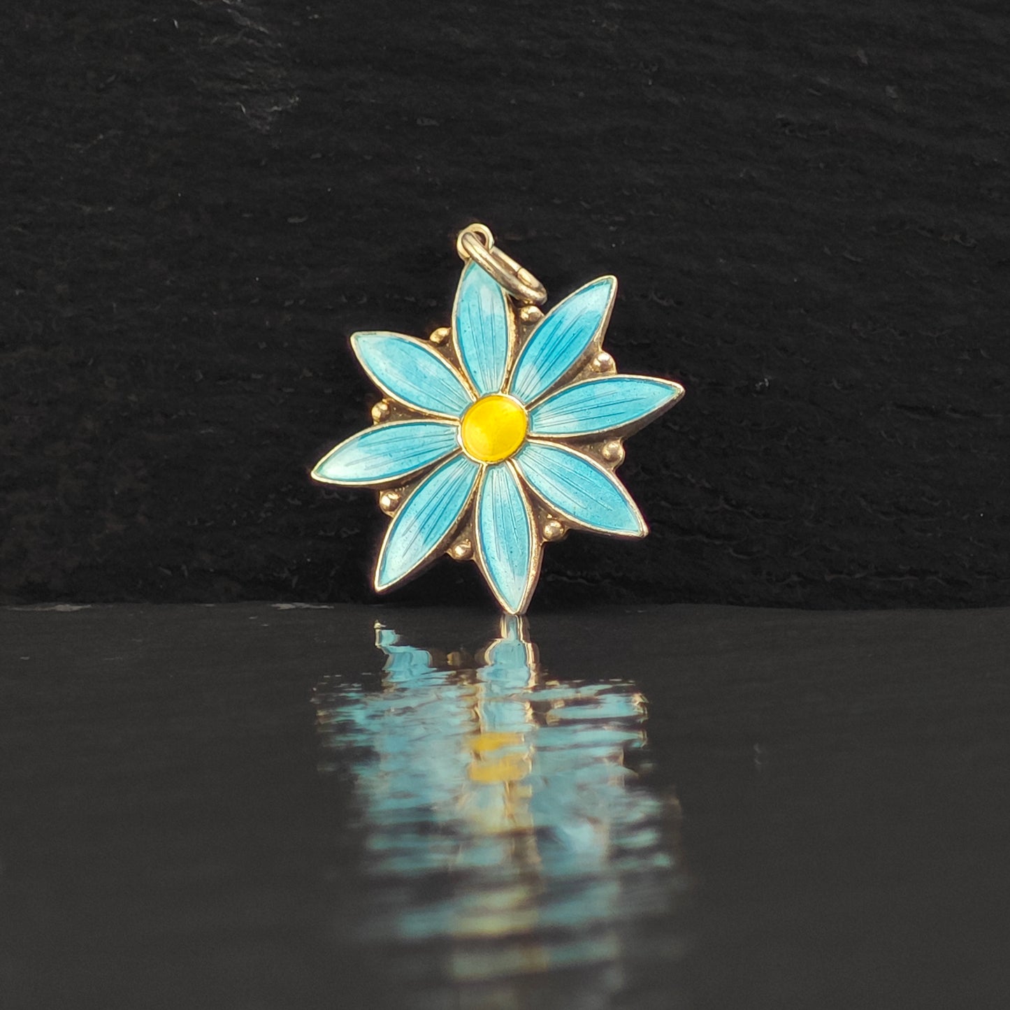 Enamel Flower Pendant Sterling Silver Ivar Holth