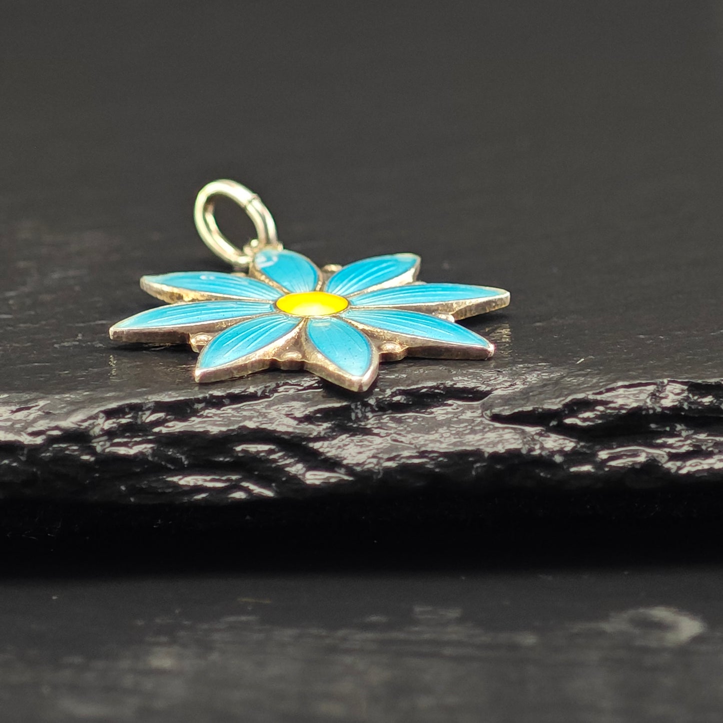 Enamel Flower Pendant Sterling Silver Ivar Holth