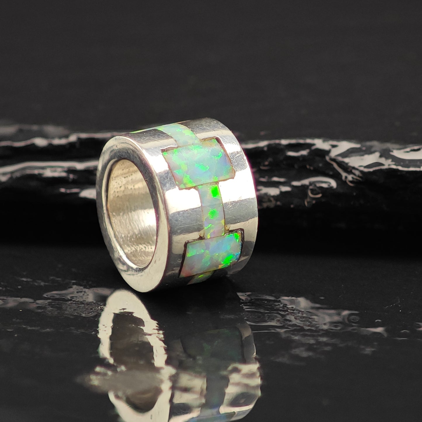 Lab Opal Inlay Pendant Sterling Silver