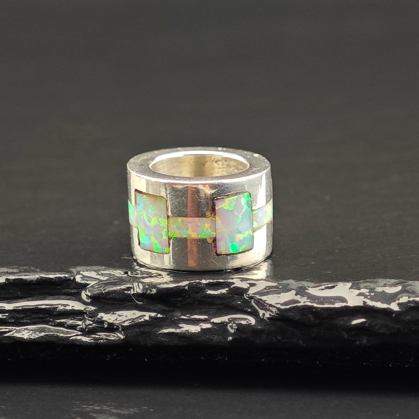 Lab Opal Inlay Pendant Sterling Silver