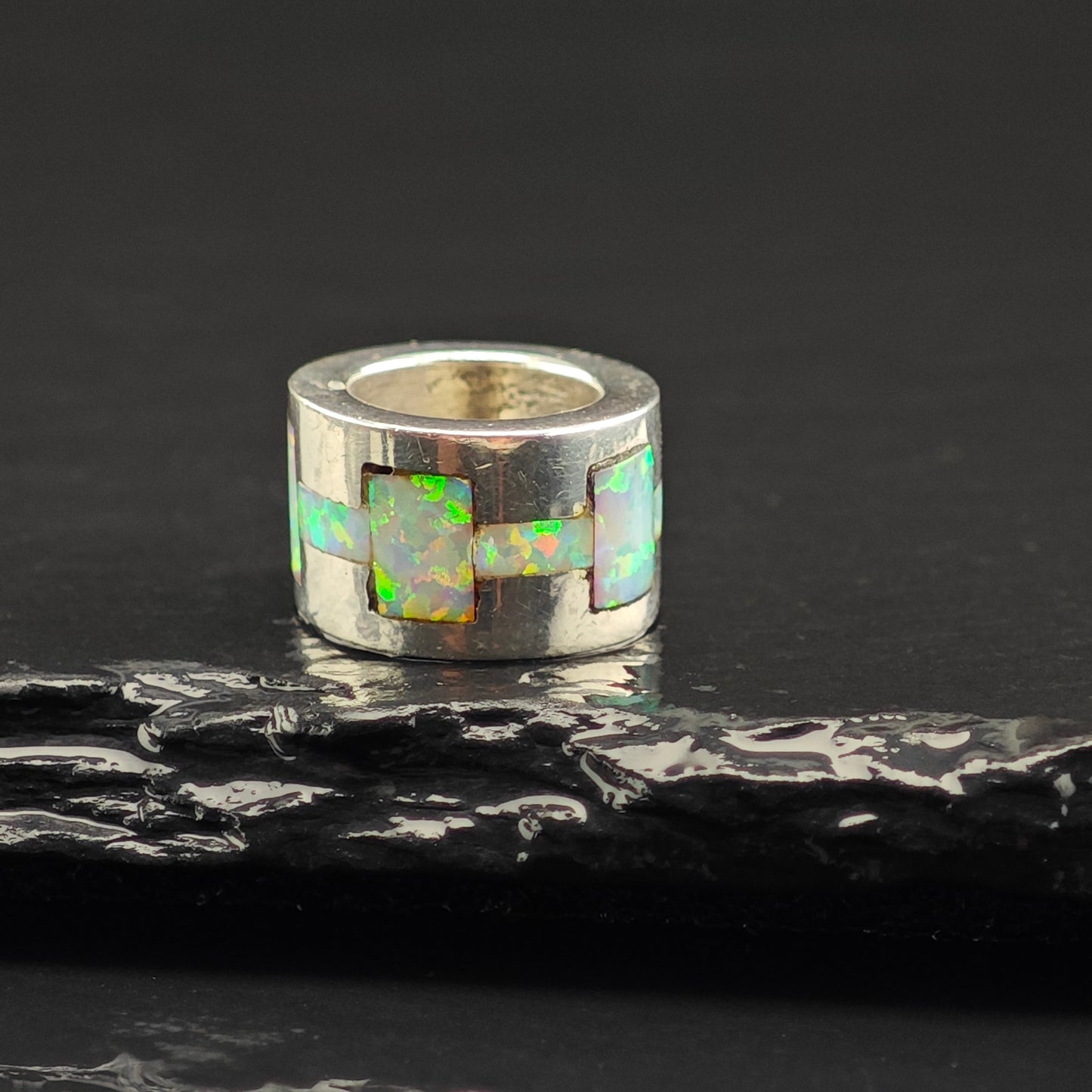 Lab Opal Inlay Pendant Sterling Silver