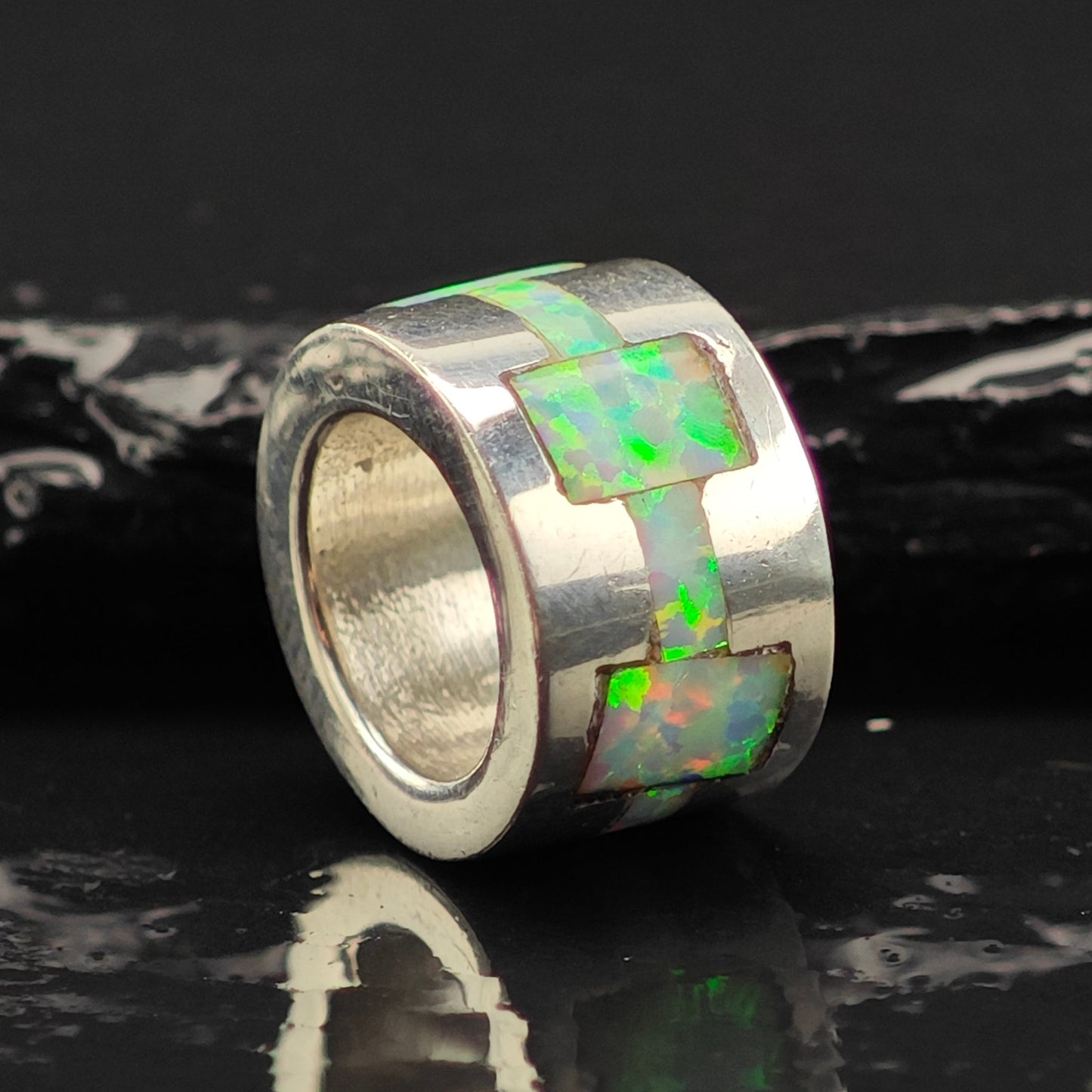 Lab Opal Inlay Pendant Sterling Silver