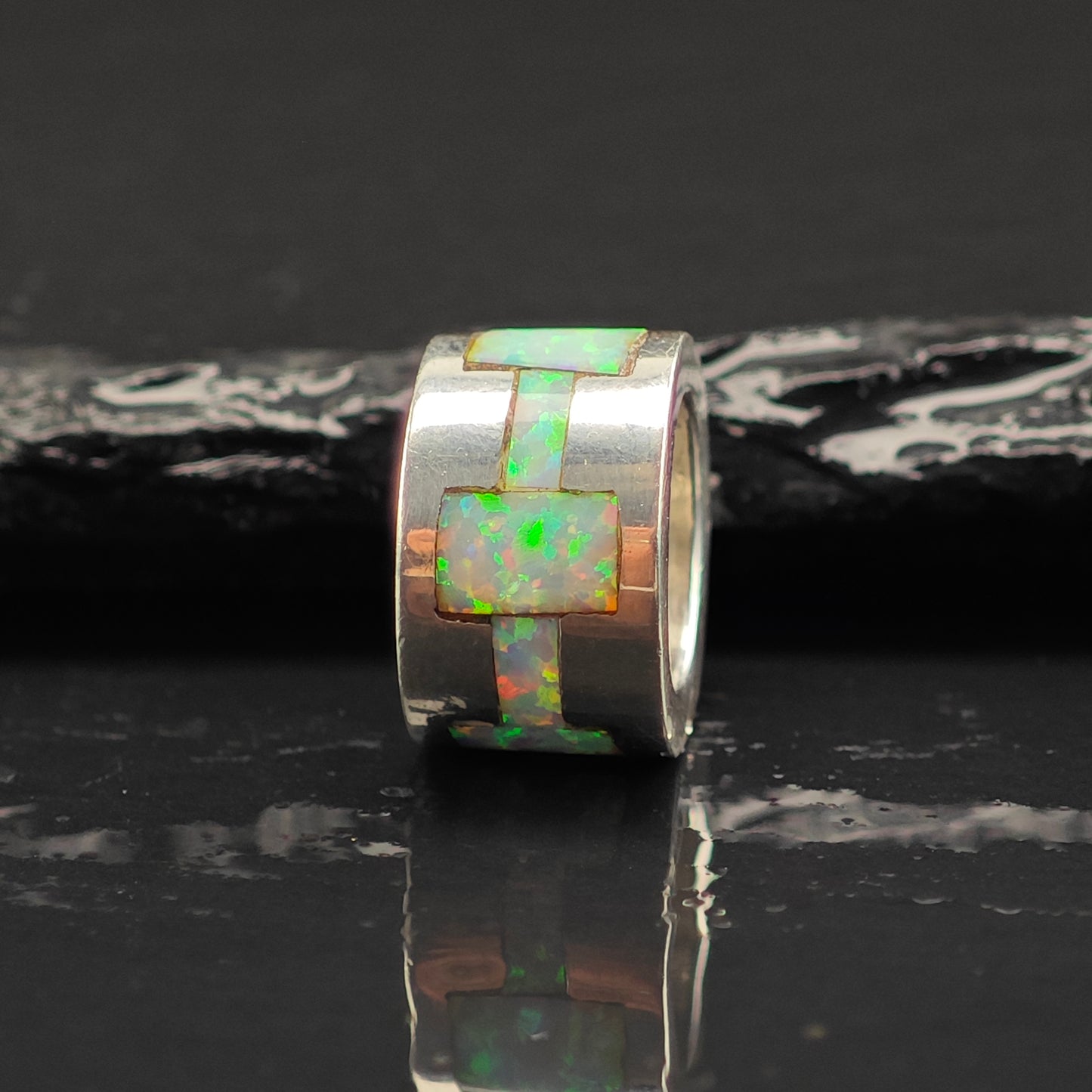 Lab Opal Inlay Pendant Sterling Silver