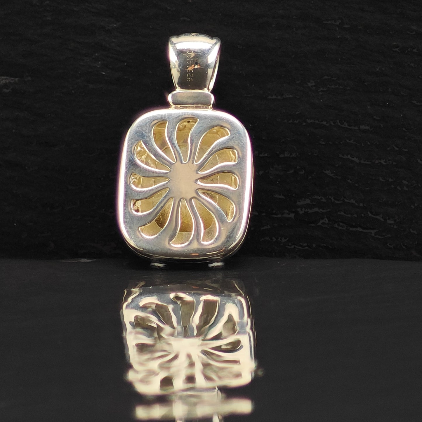 MOP 14K Gold Accent Pendant Sterling Silver