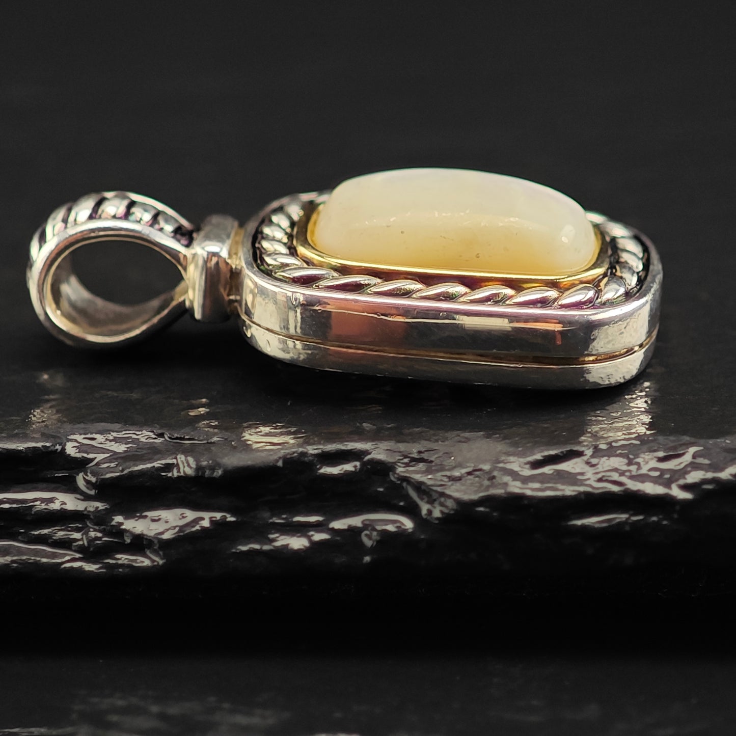 MOP 14K Gold Accent Pendant Sterling Silver