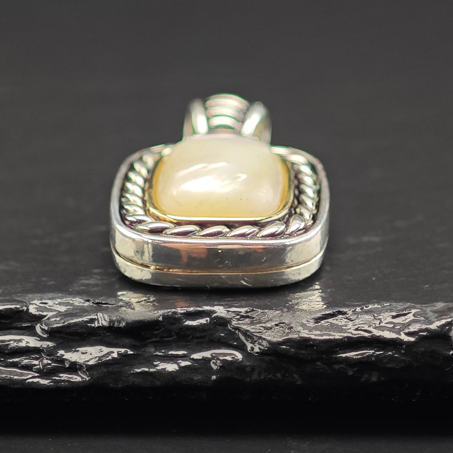 MOP 14K Gold Accent Pendant Sterling Silver