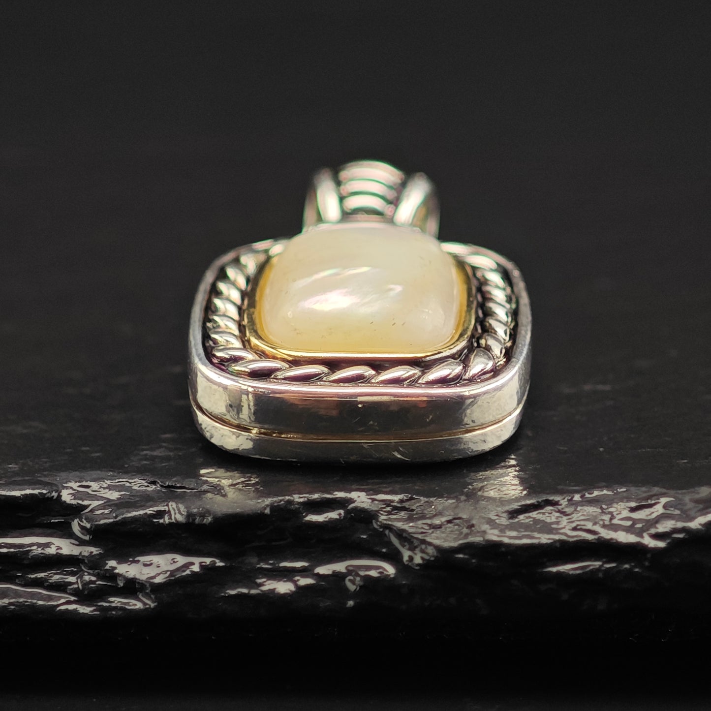 MOP 14K Gold Accent Pendant Sterling Silver