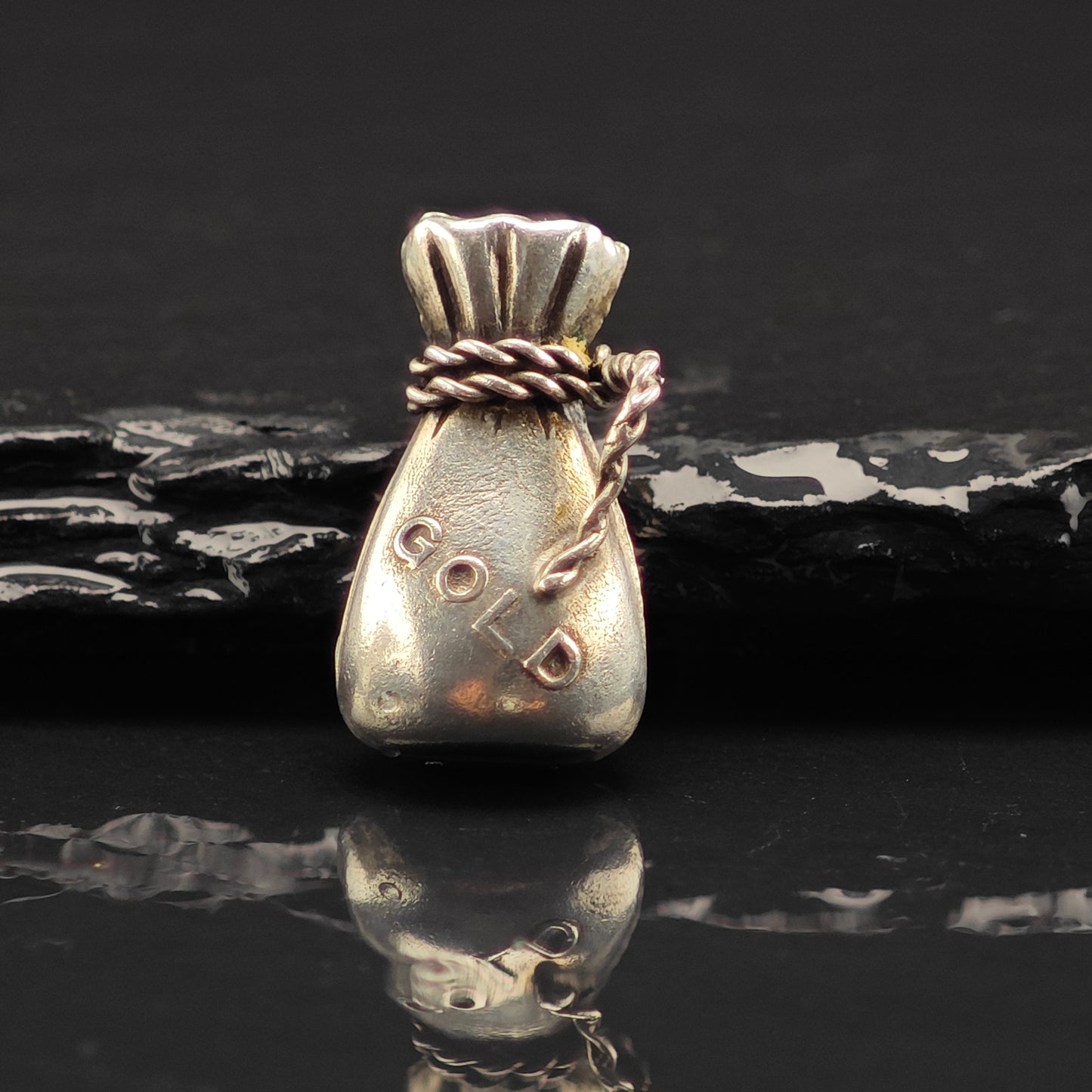 Gold Bag Pendant/Charm Sterling Silver