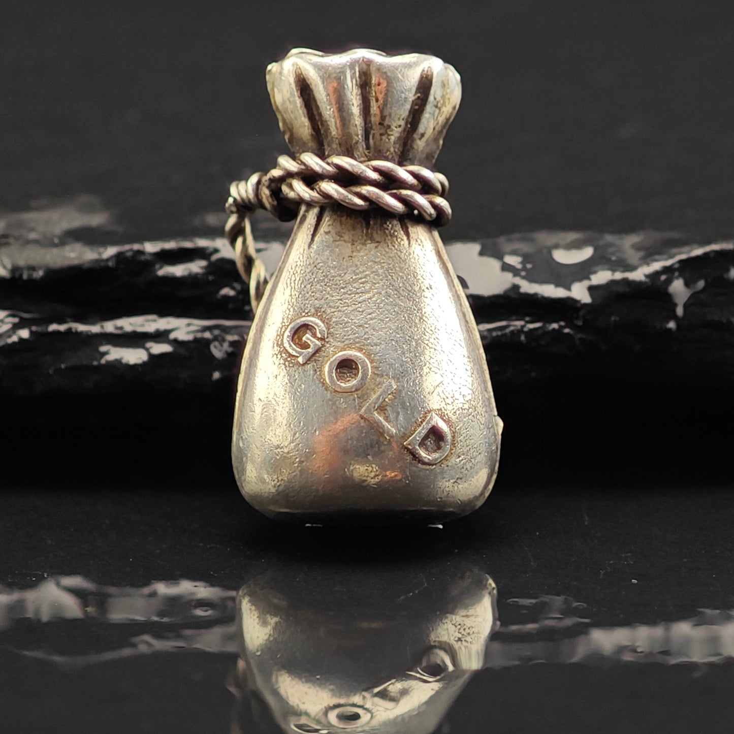 Gold Bag Pendant/Charm Sterling Silver