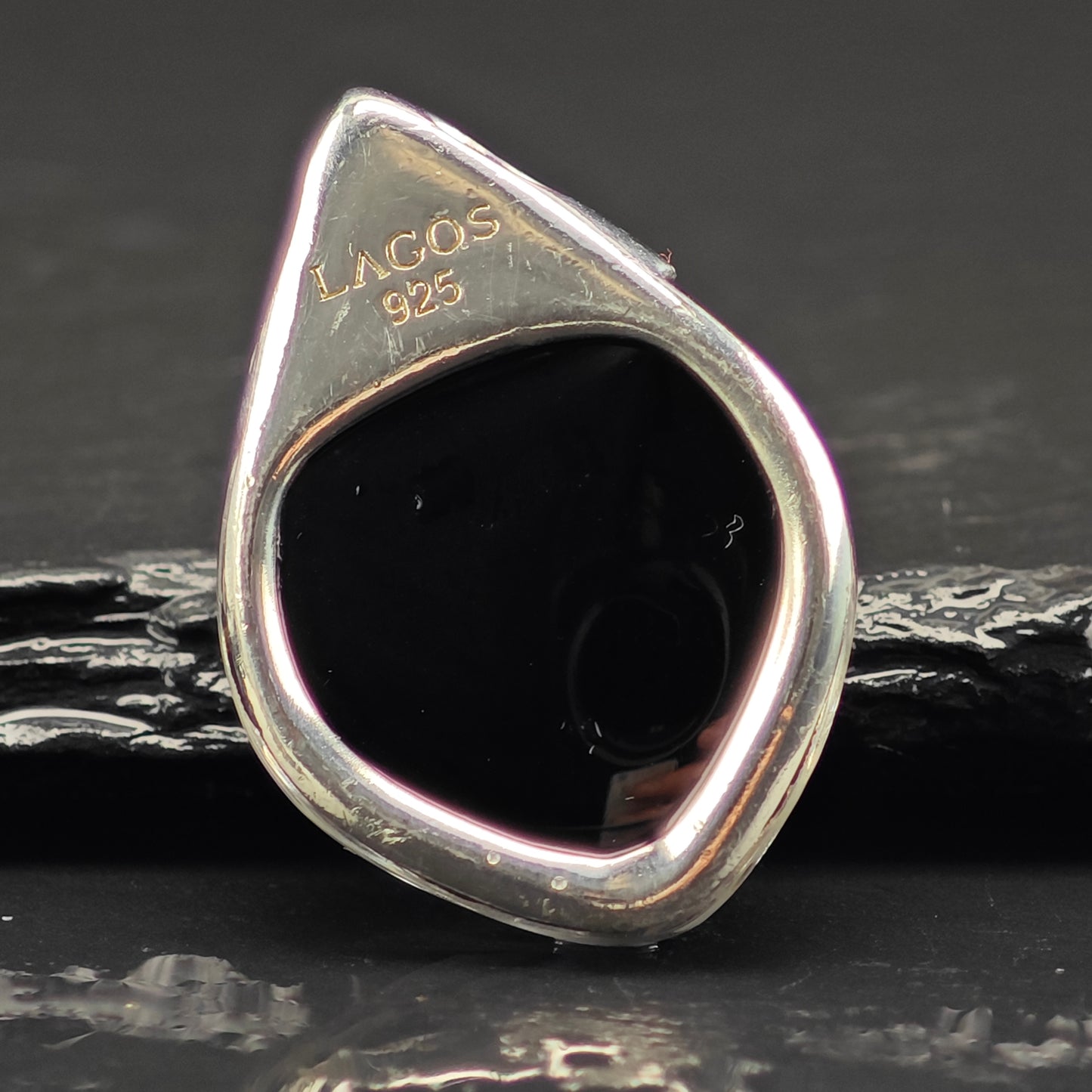 Lagos Faceted Onyx Pendant Sterling Silver