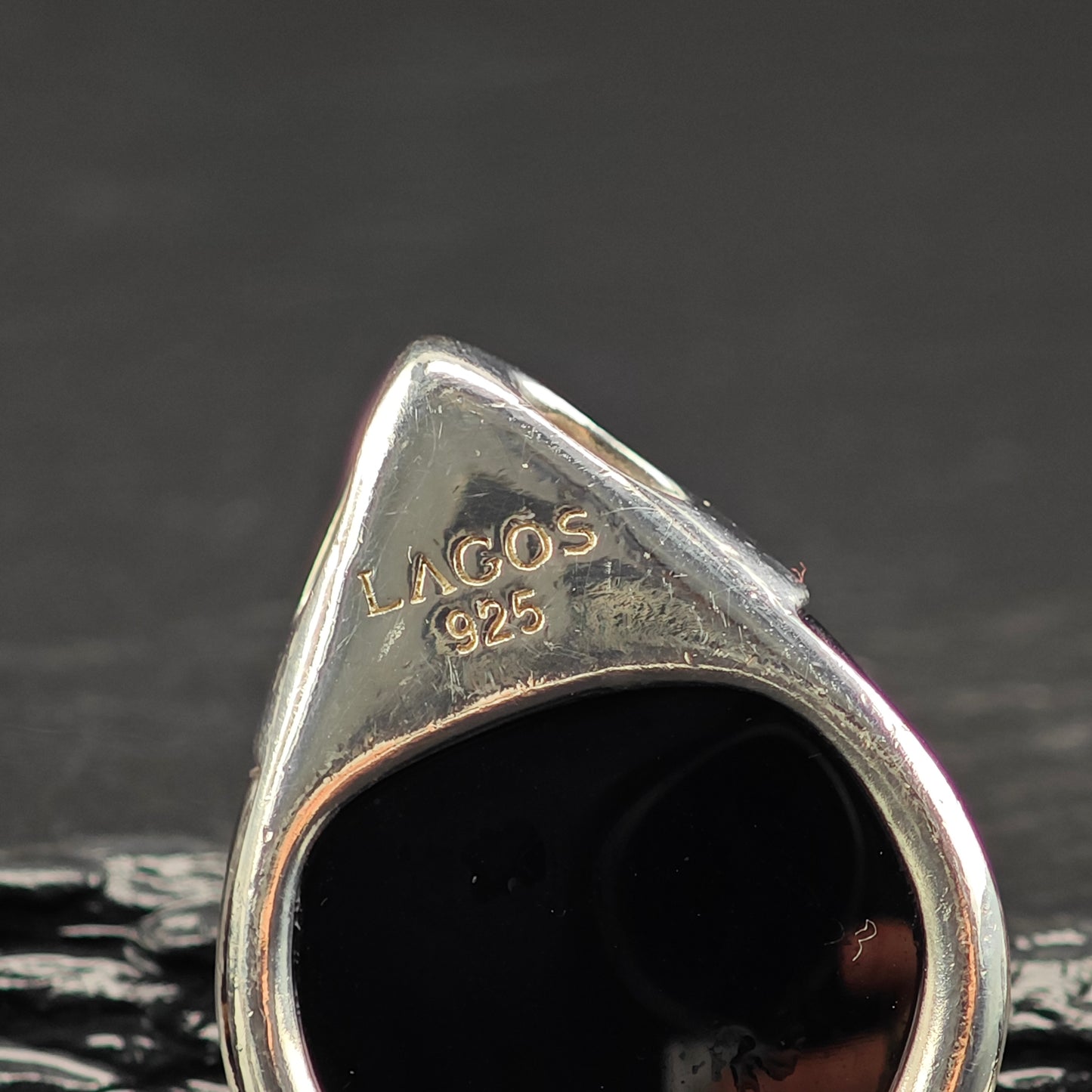 Lagos Faceted Onyx Pendant Sterling Silver
