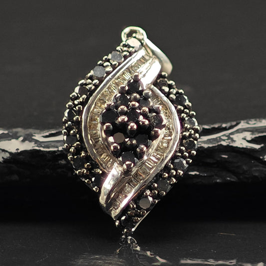JWBR Black and White Diamonds Pendant Sterling Silver P2964