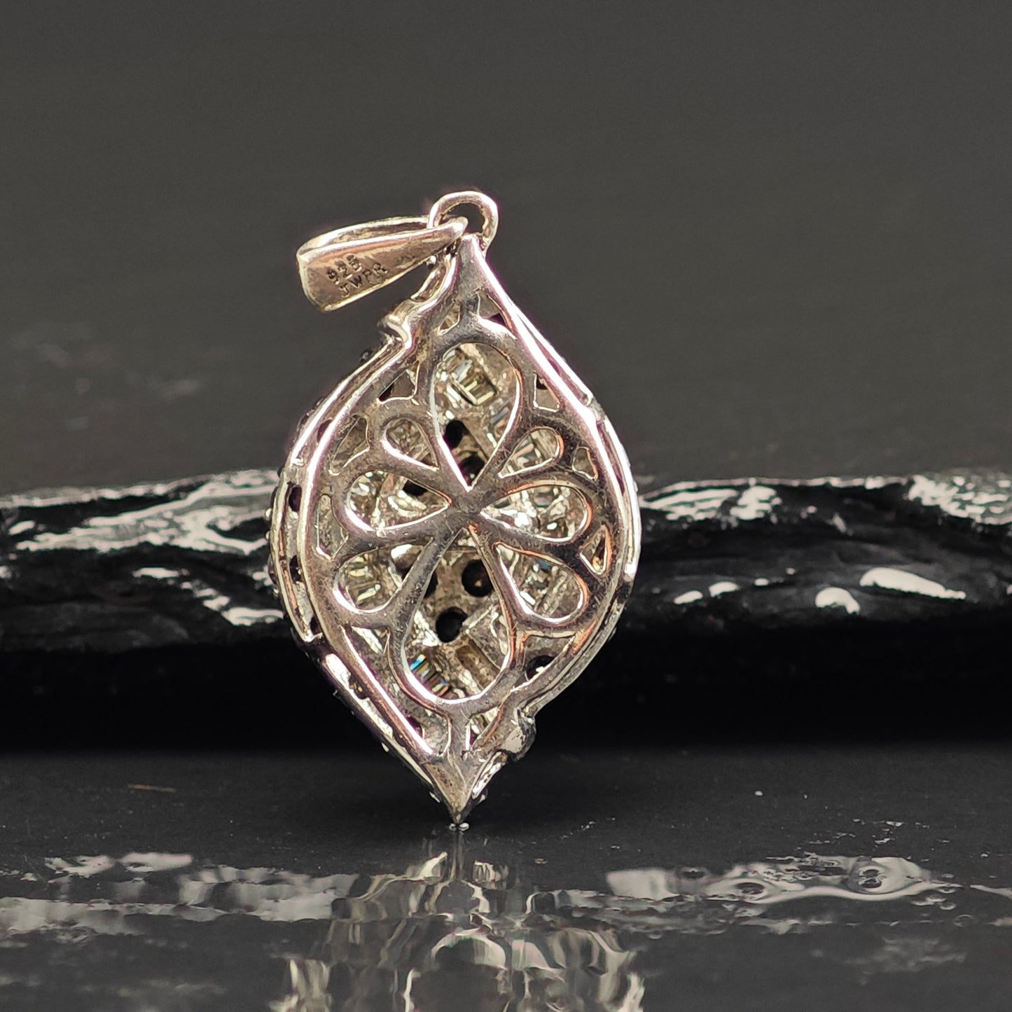 JWBR Black and White Diamonds Pendant Sterling Silver